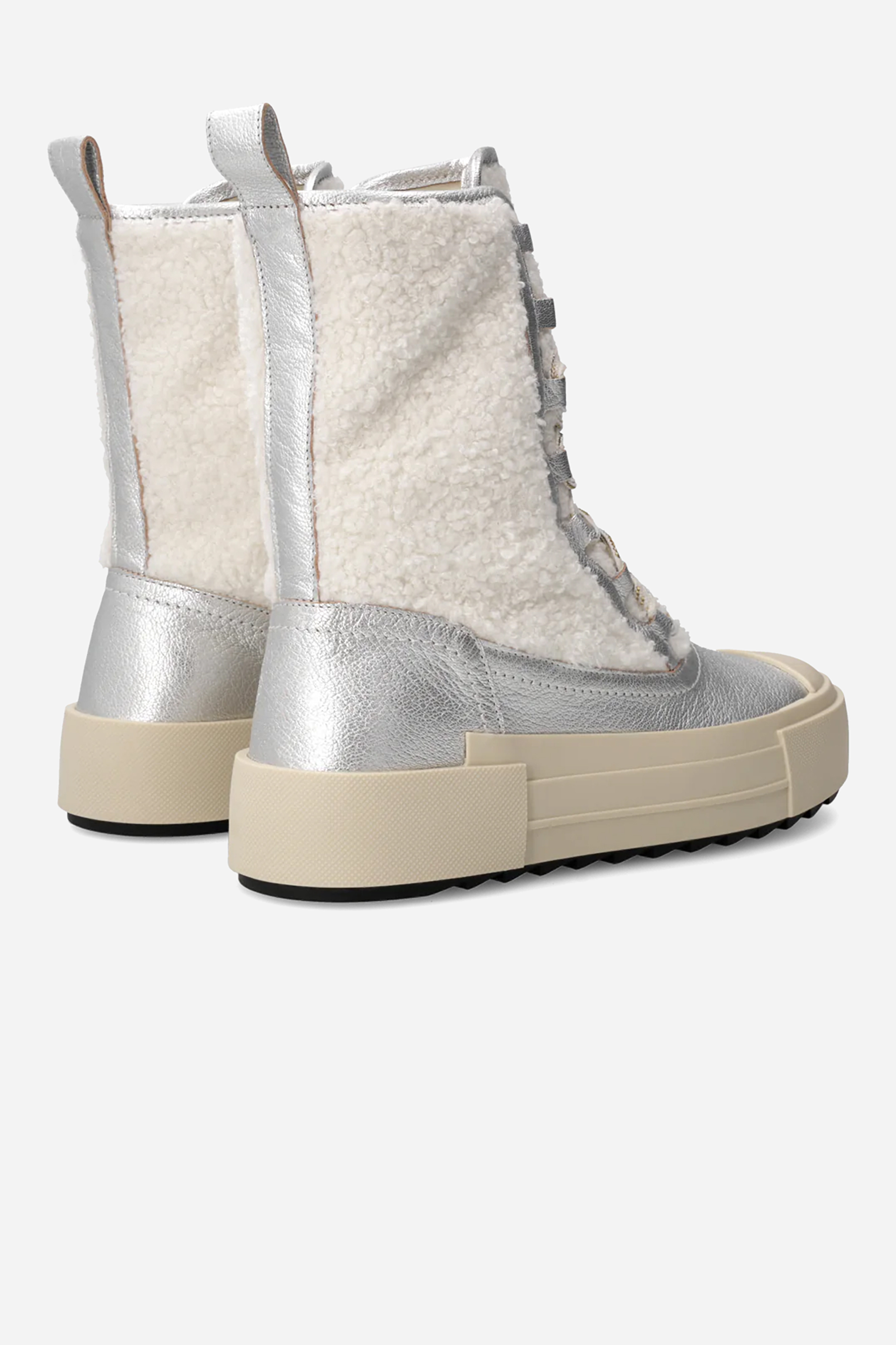 PHILIPPE MODEL Faux Shearling & Leather Sneakers Paris Haute High