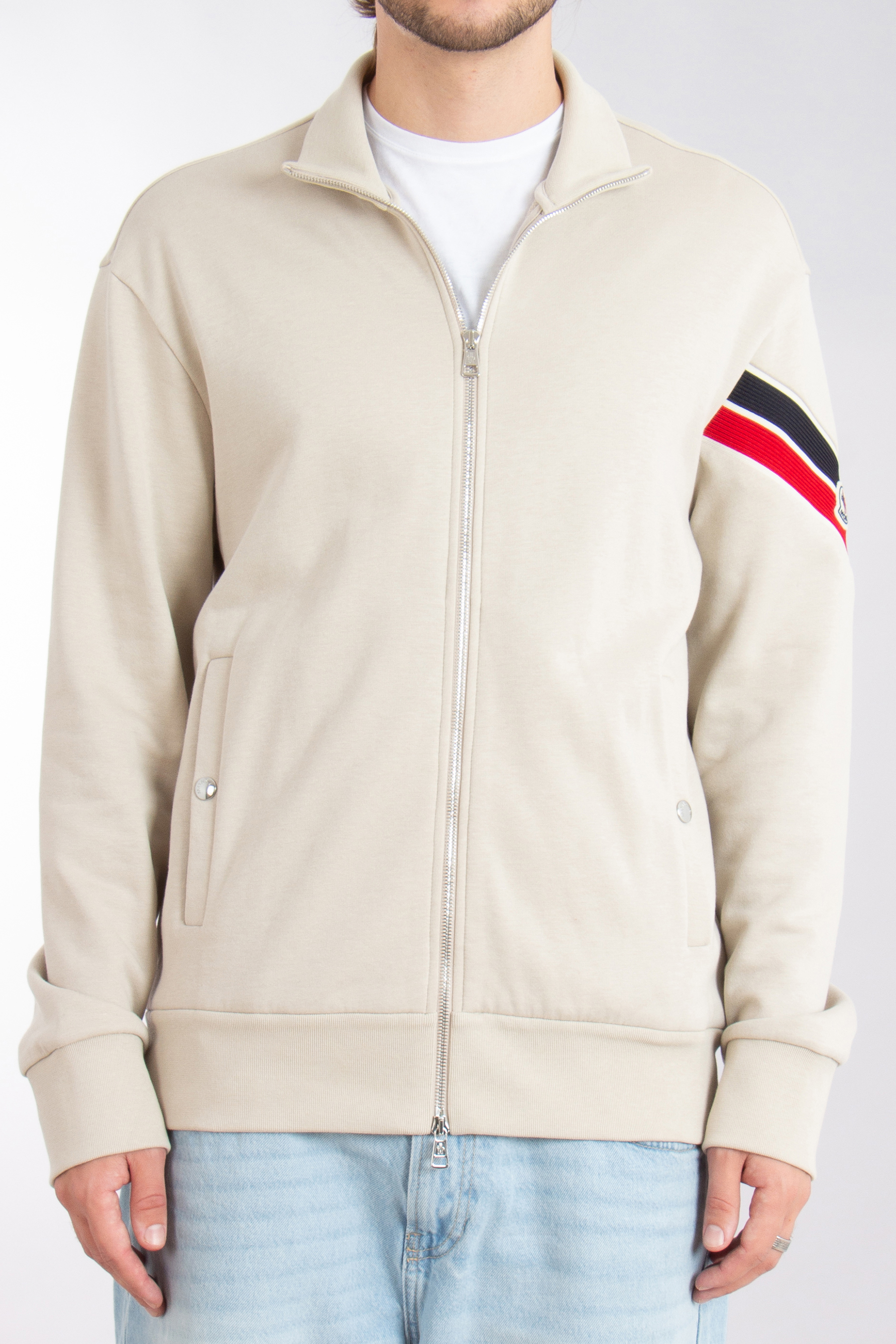 MONCLER Cotton Blend Fleece Sweatjacket