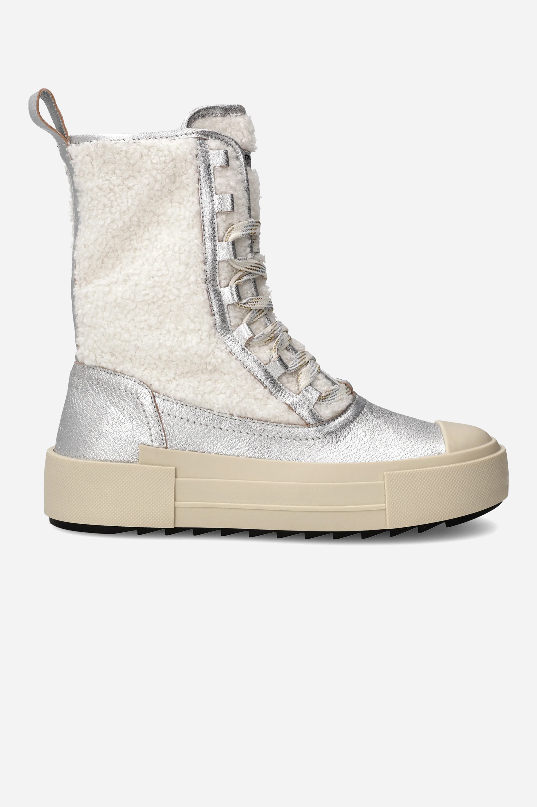 PHILIPPE MODEL Faux Shearling & Leather Sneakers Paris Haute High