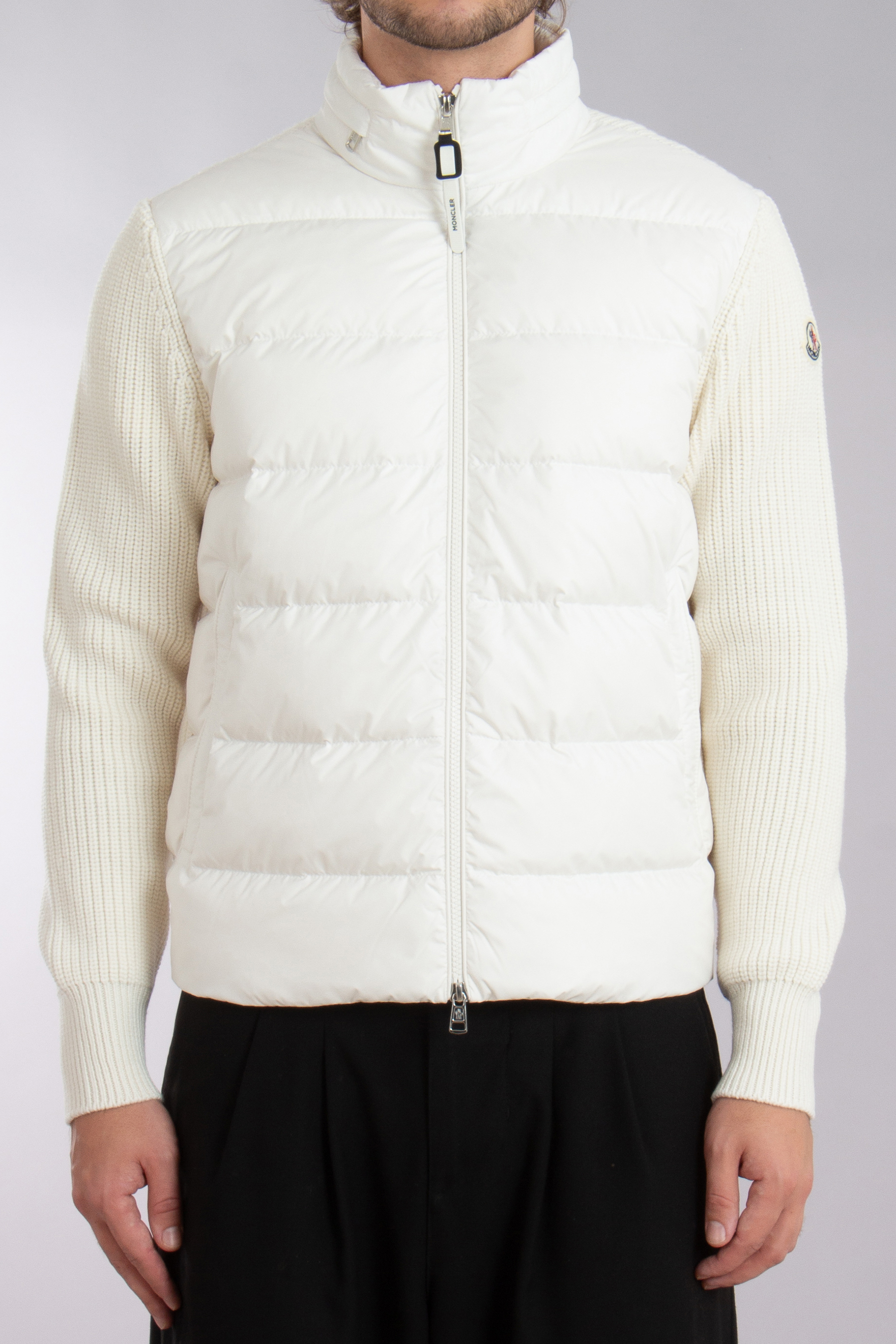 MONCLER Down Padded Virgin Wool Cardigan