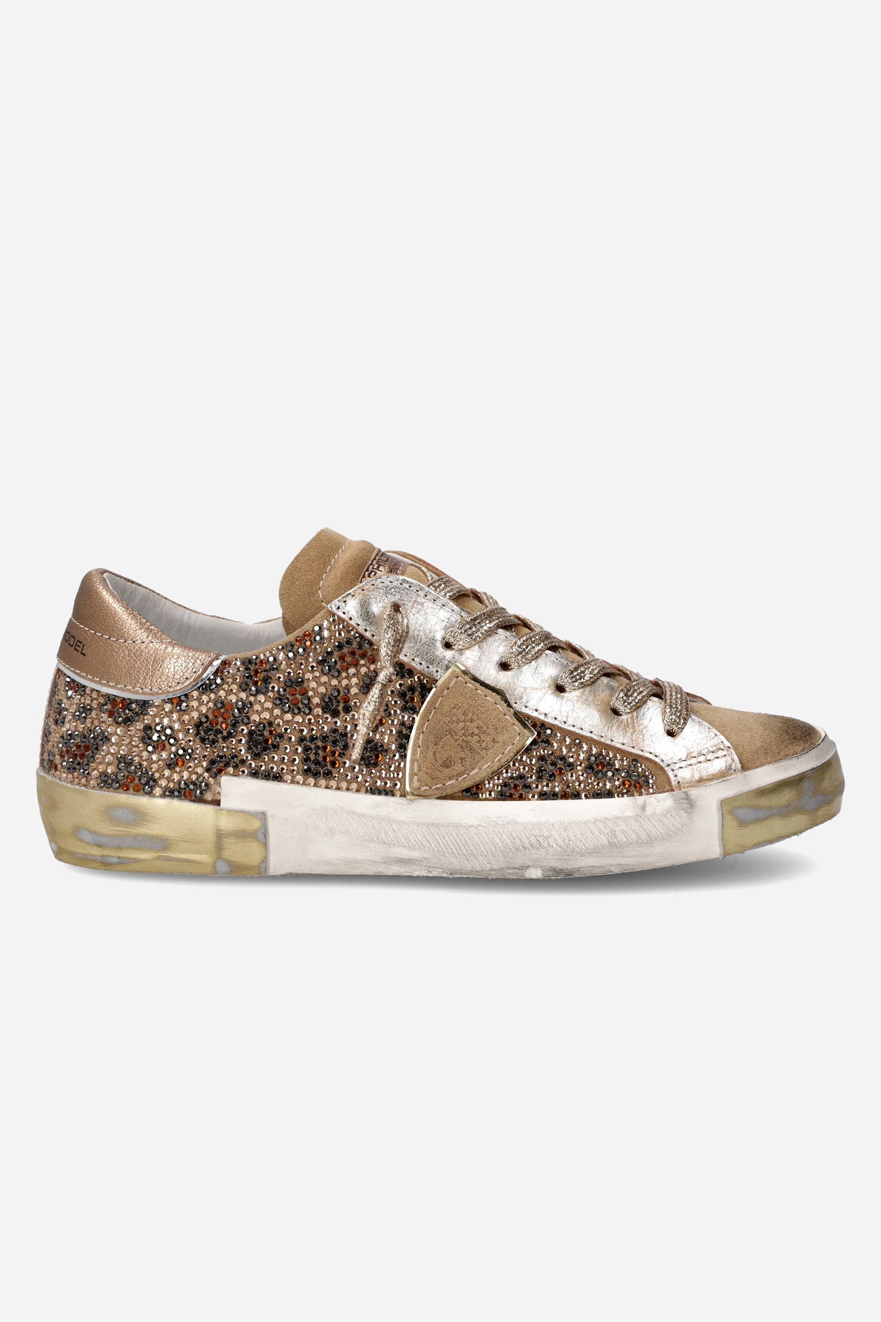 PHILIPPE MODEL Patterned Suede & Microcrystal Sneakers Prsx Low