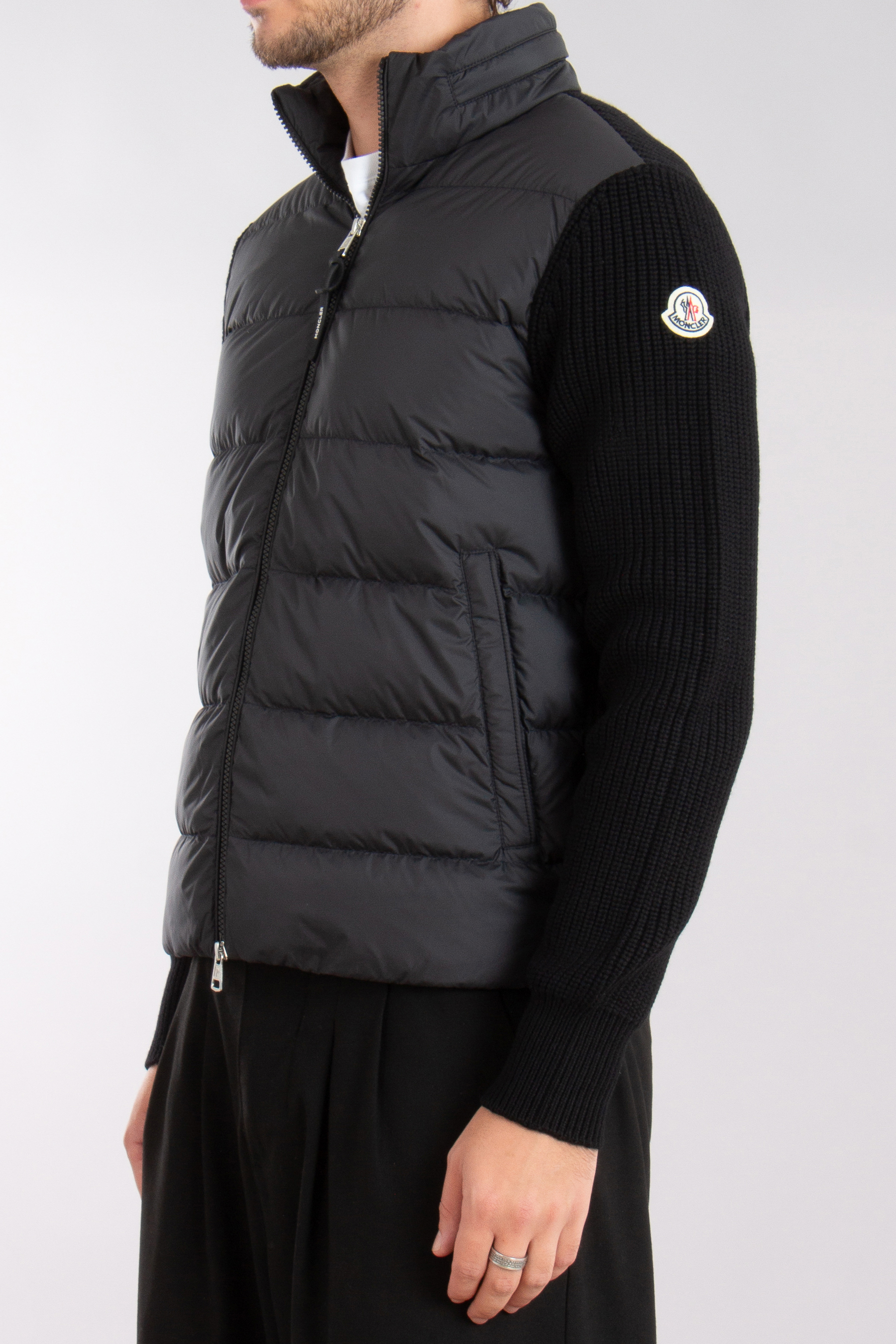 MONCLER Down Padded Virgin Wool Cardigan