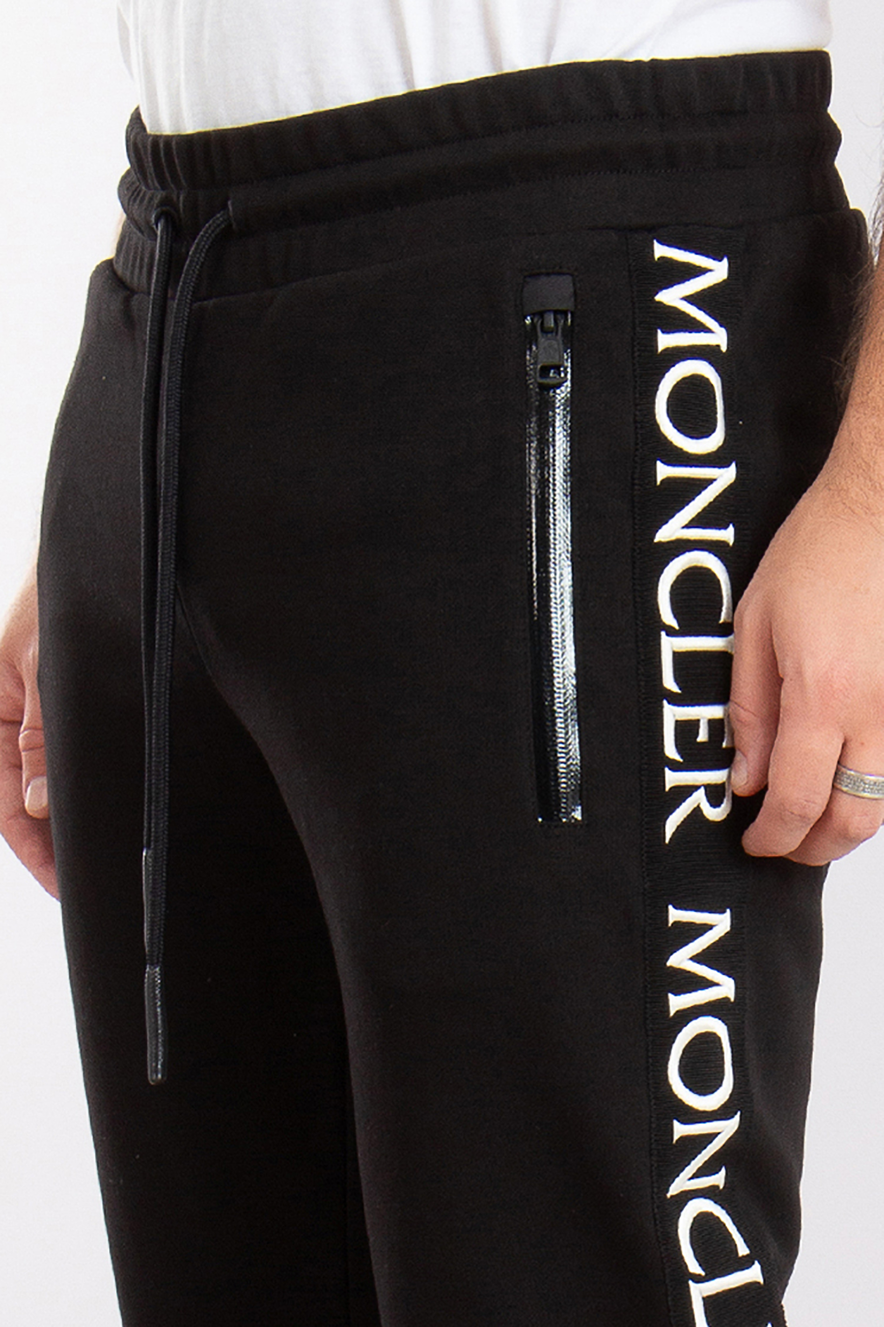 MONCLER Logo Cotton Fleece Sweatpants