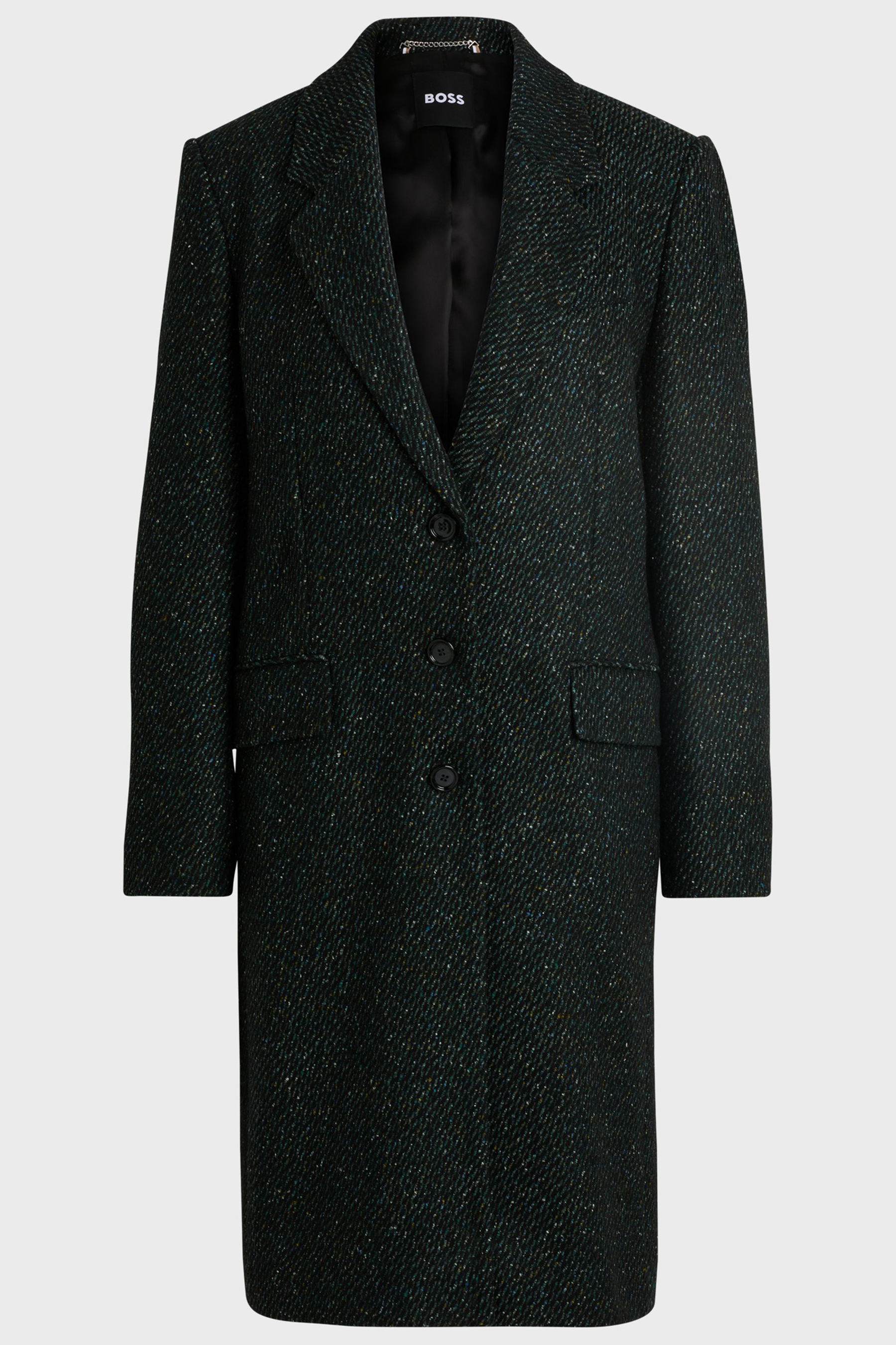 BOSS Structured Wool-Silk Blend Coat Catara