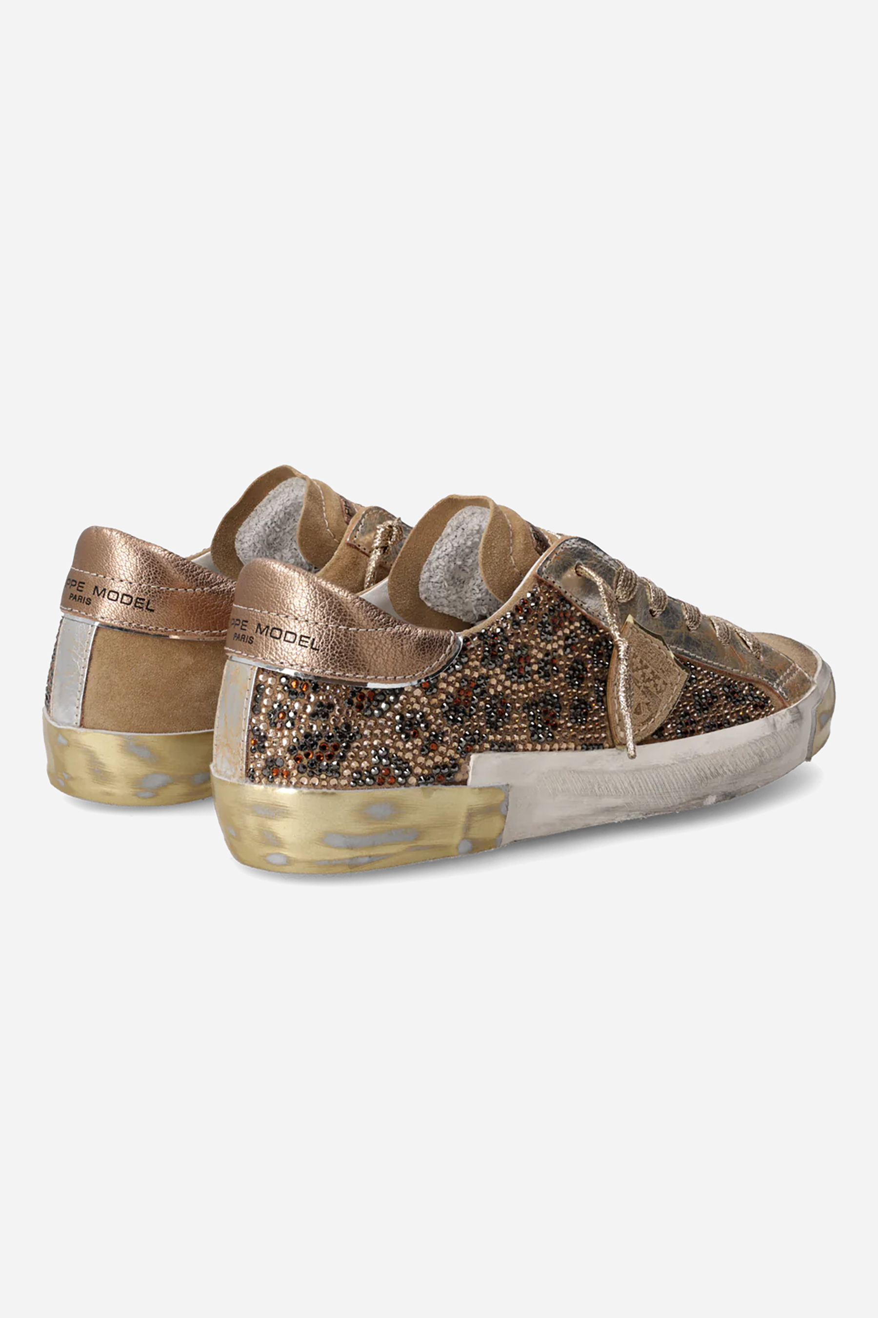 PHILIPPE MODEL Patterned Suede & Microcrystal Sneakers Prsx Low