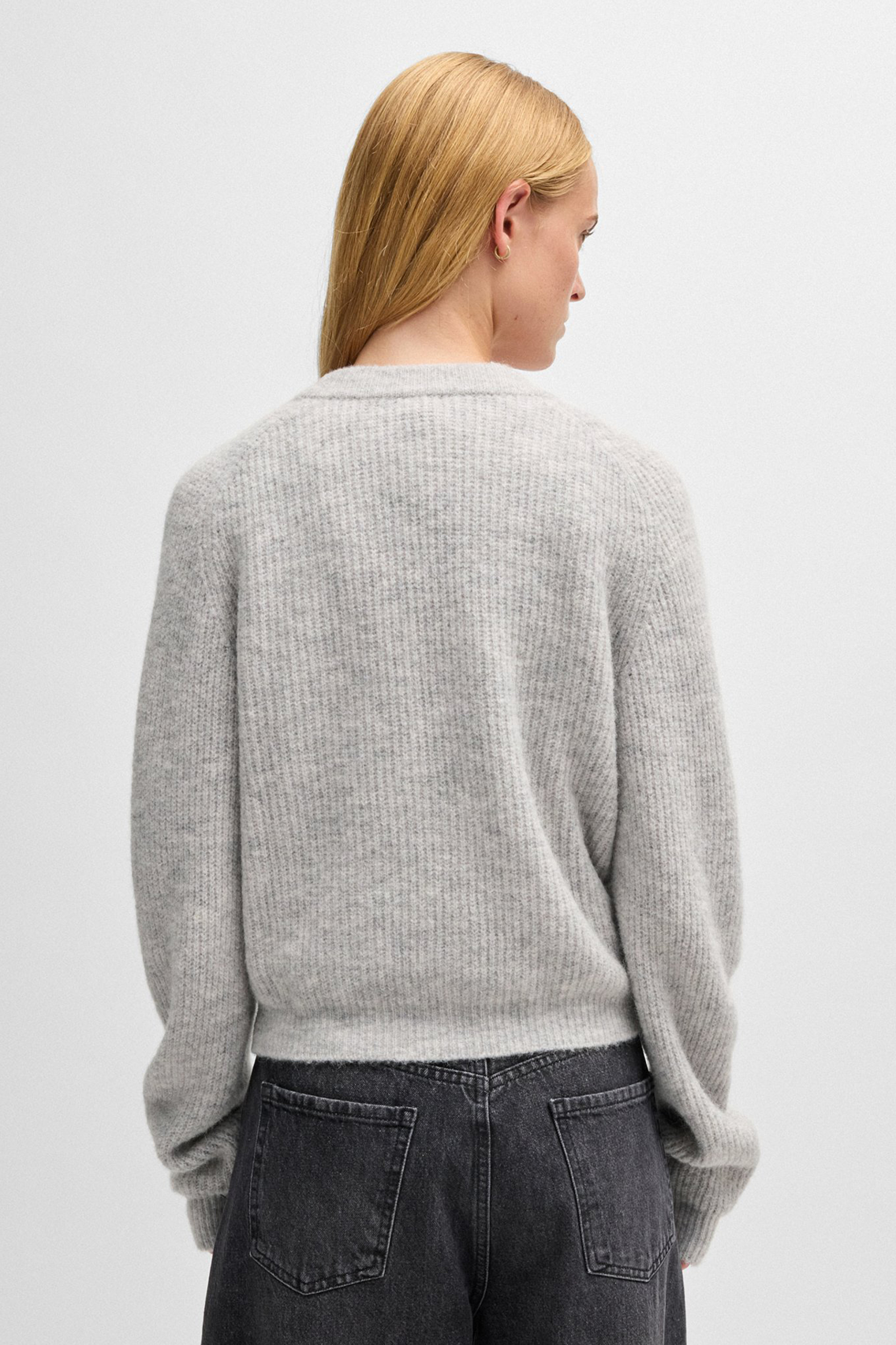 HUGO Relaxed Fit Wool-Alpaca Blend Cardigan Sarendety