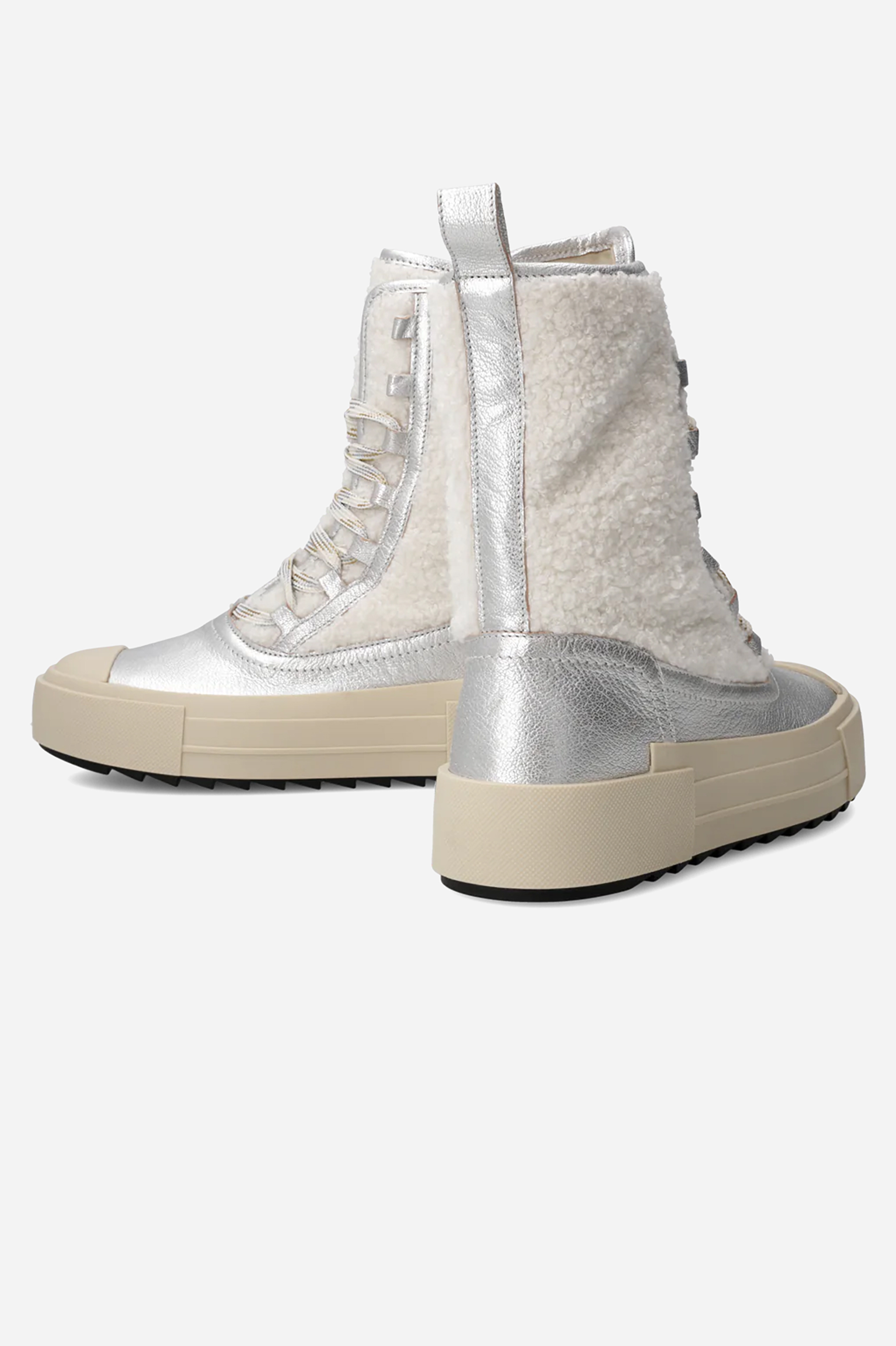 PHILIPPE MODEL Faux Shearling & Leather Sneakers Paris Haute High