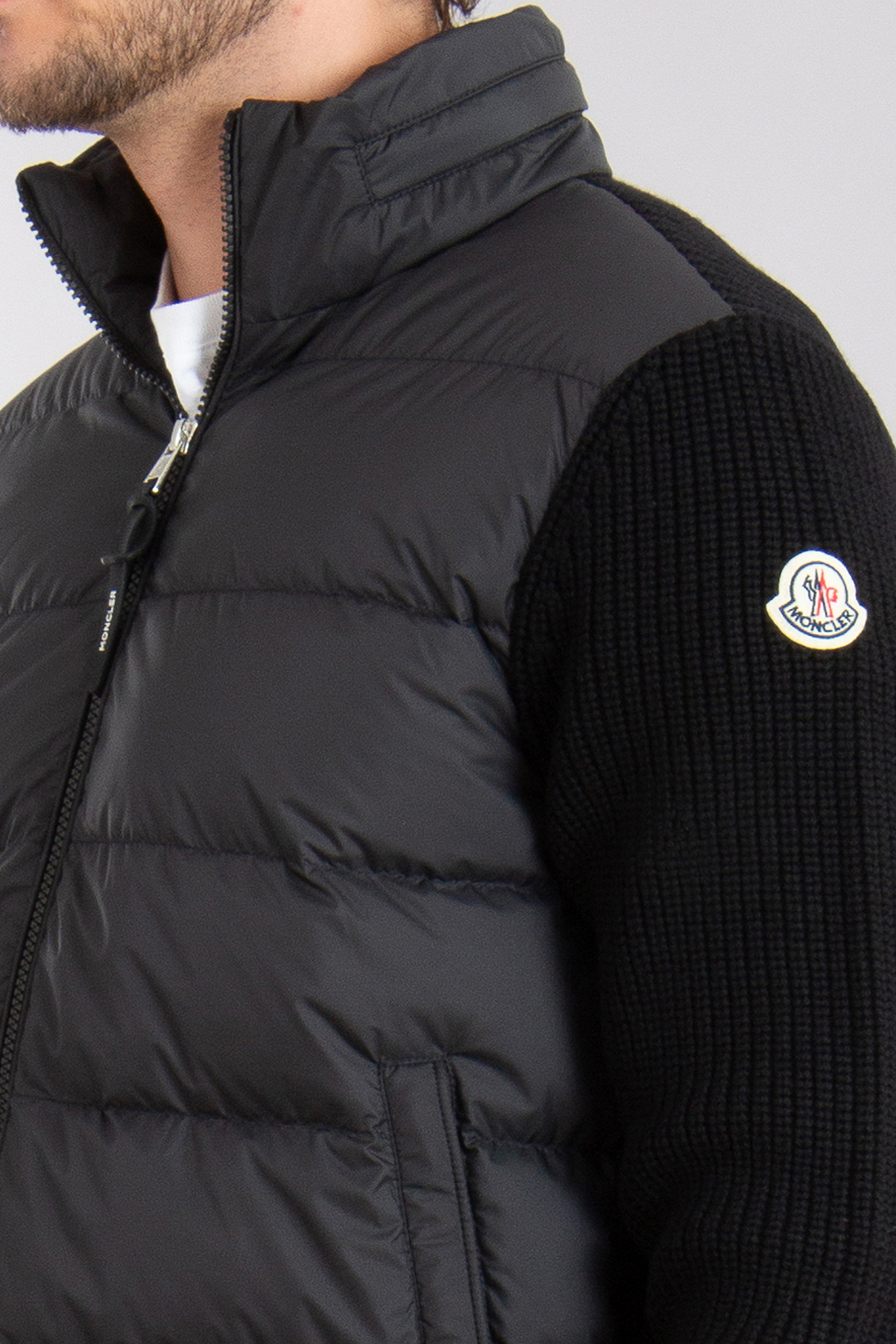 MONCLER Down Padded Virgin Wool Cardigan