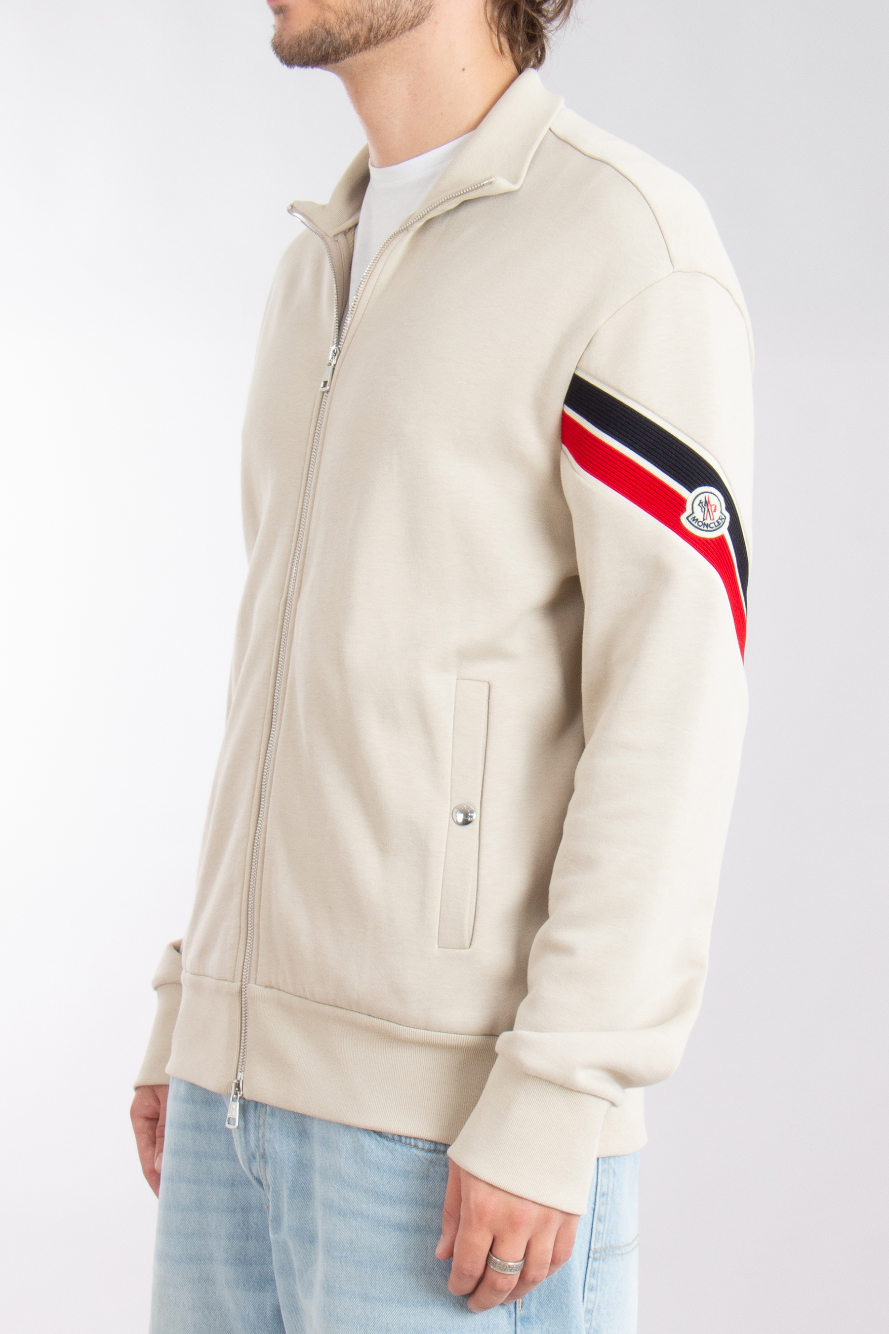 MONCLER Cotton Blend Fleece Sweatjacket