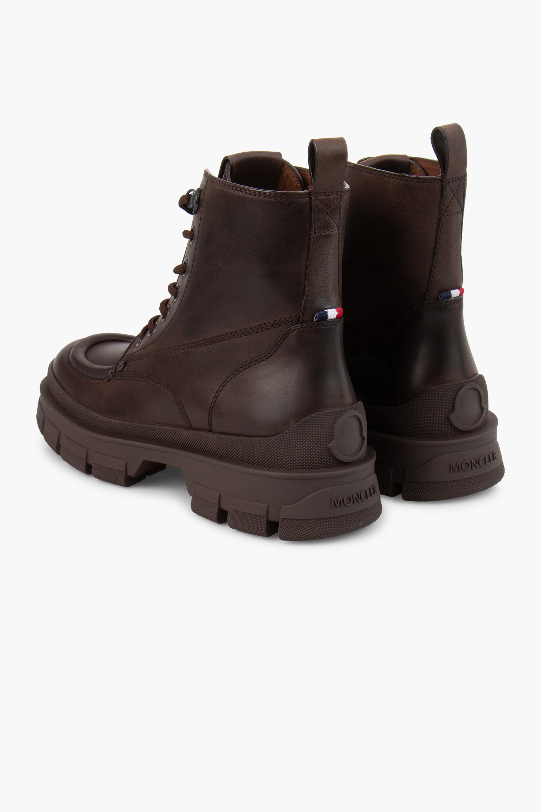 MONCLER Leather Lace-Up Ankle Boots Hevea City