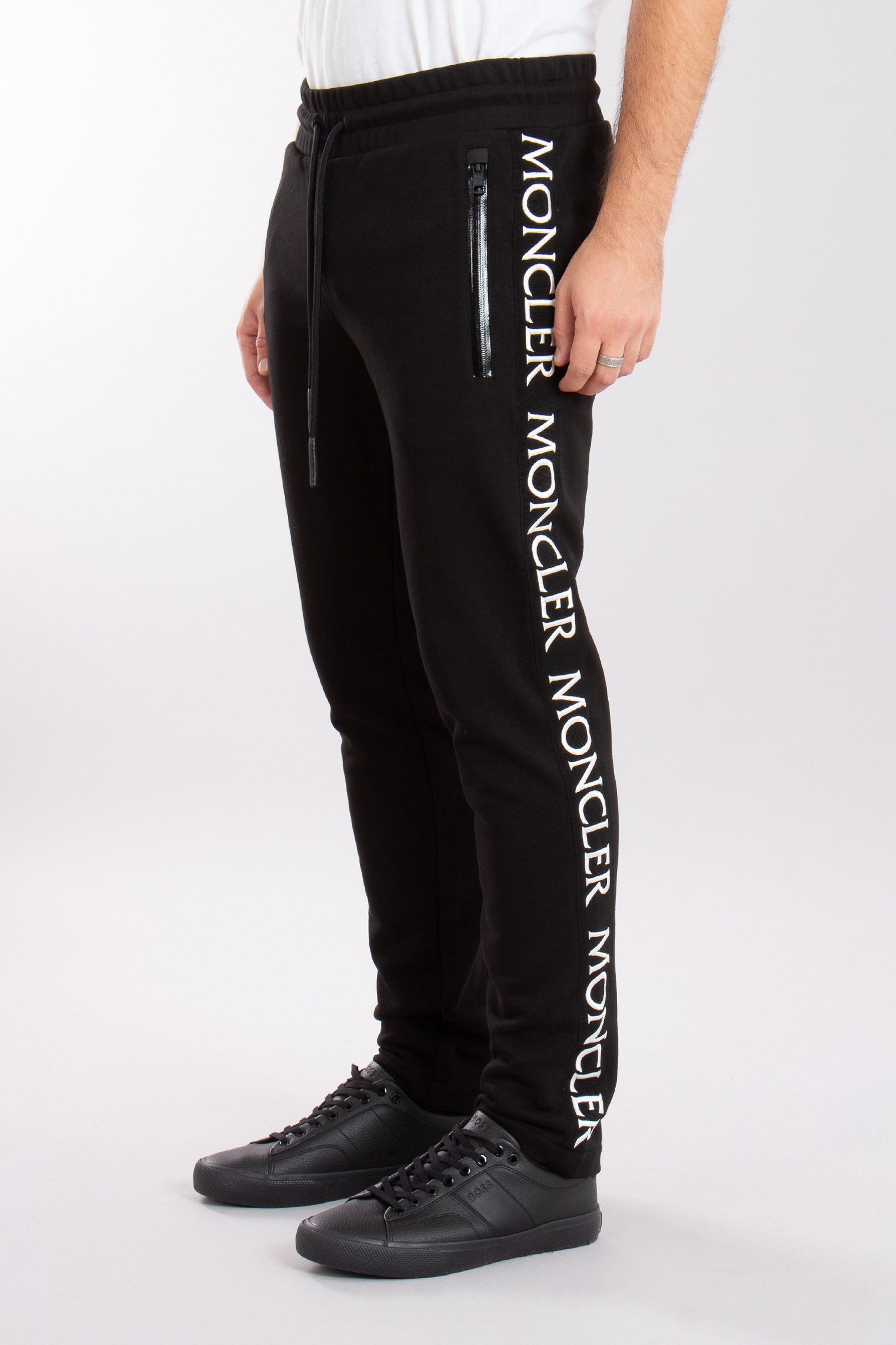 MONCLER Logo Cotton Fleece Sweatpants