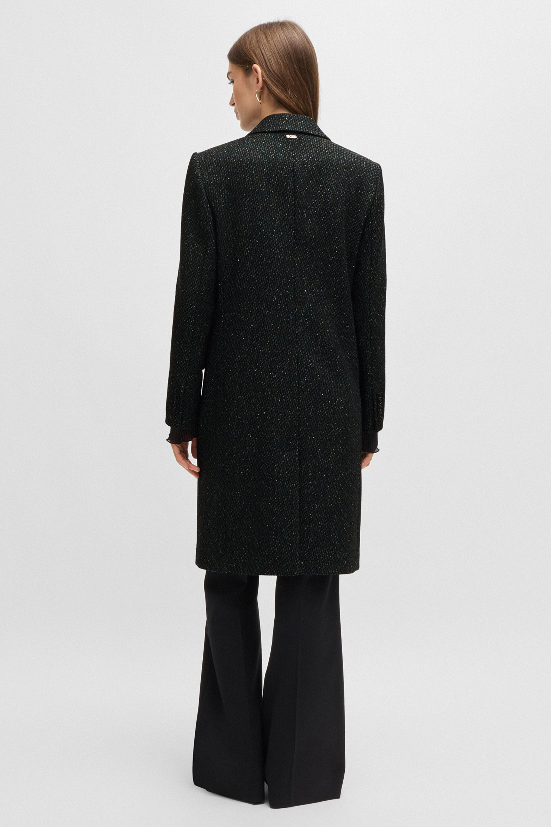 BOSS Structured Wool-Silk Blend Coat Catara