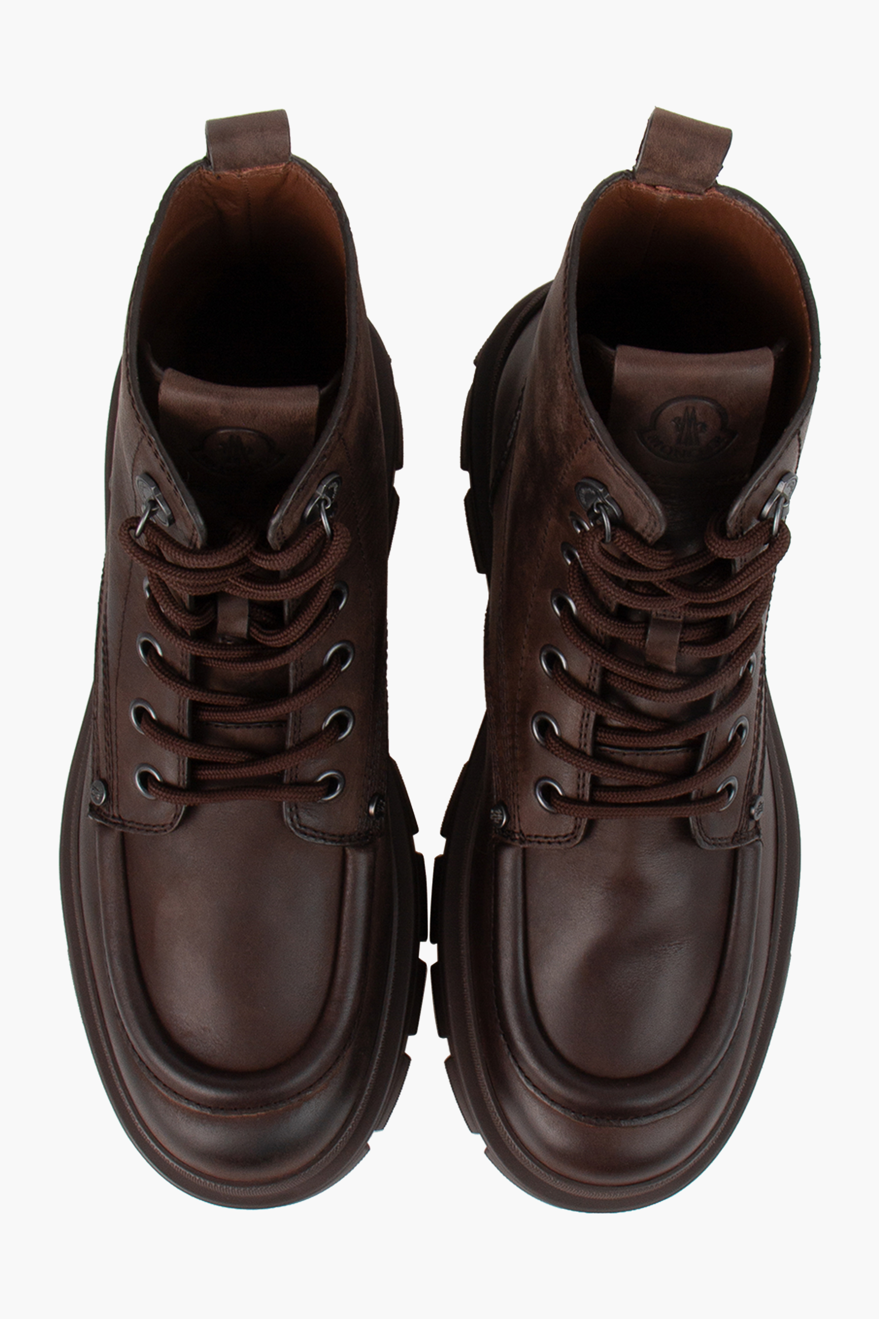 MONCLER Leather Lace-Up Ankle Boots Hevea City