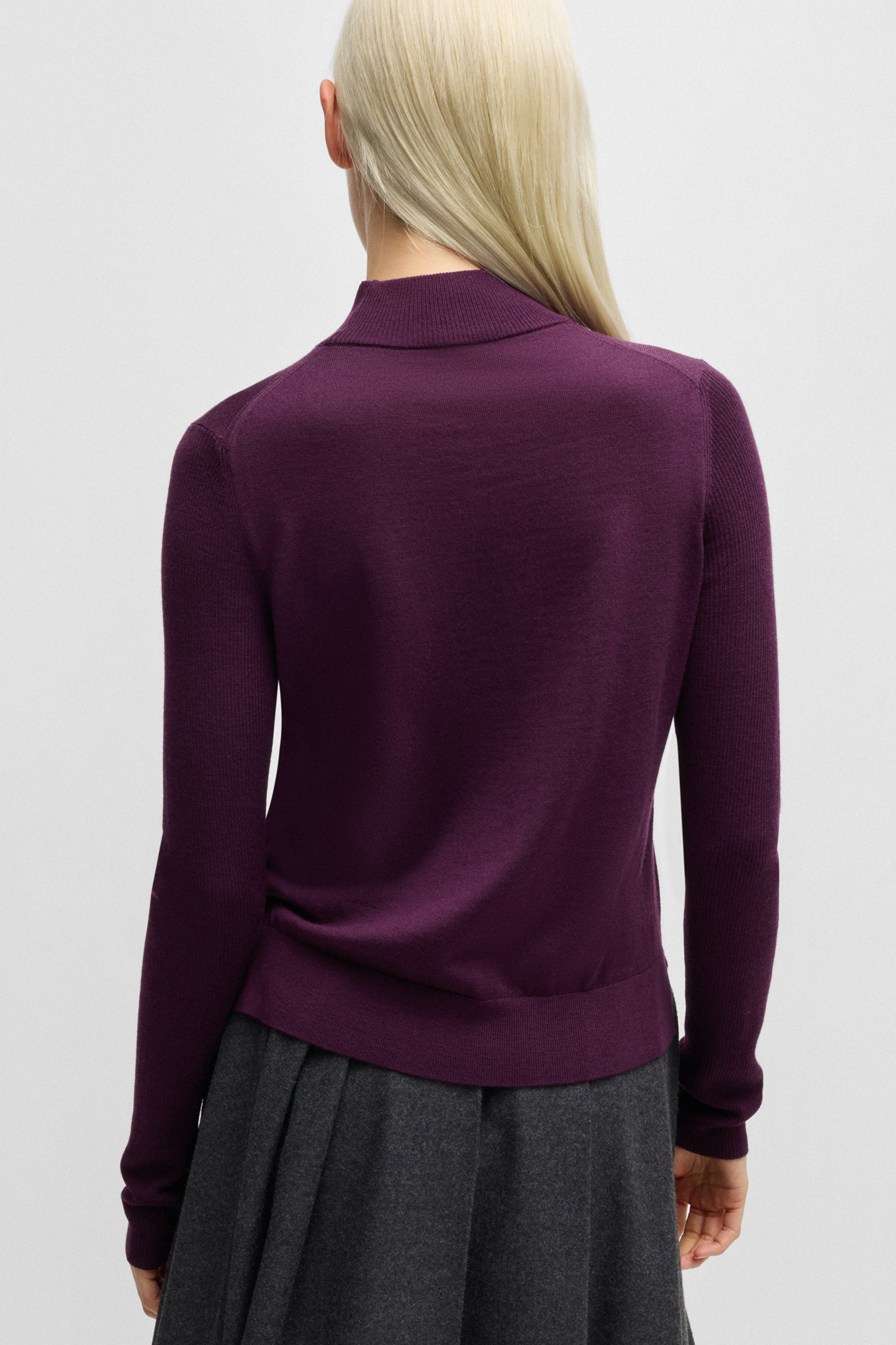 HUGO Virgin Wool Mock Neck Sweater Sedennian