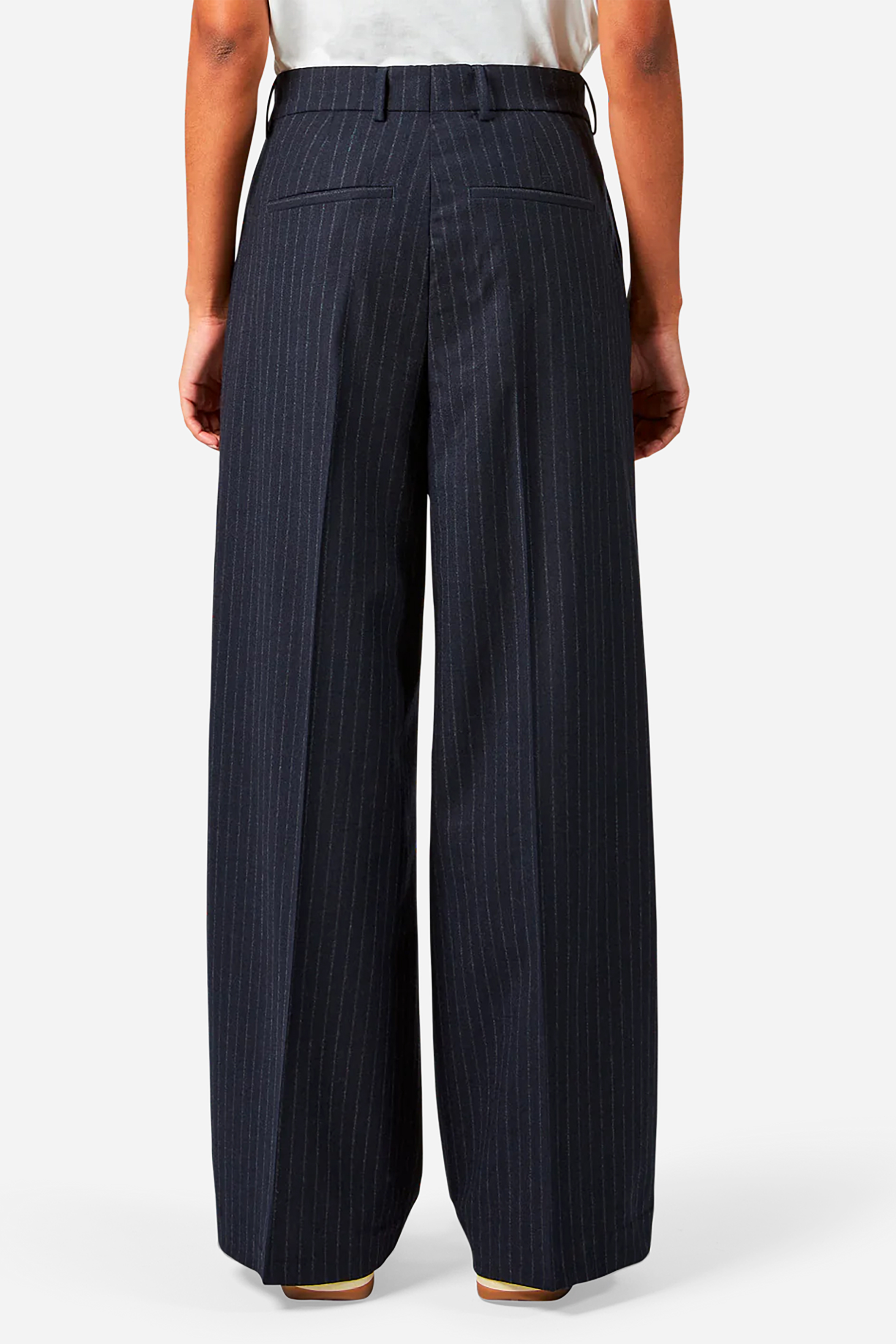 PHILIPPE MODEL Pinstripe Virgin Wool Flannel Palazzo Pants