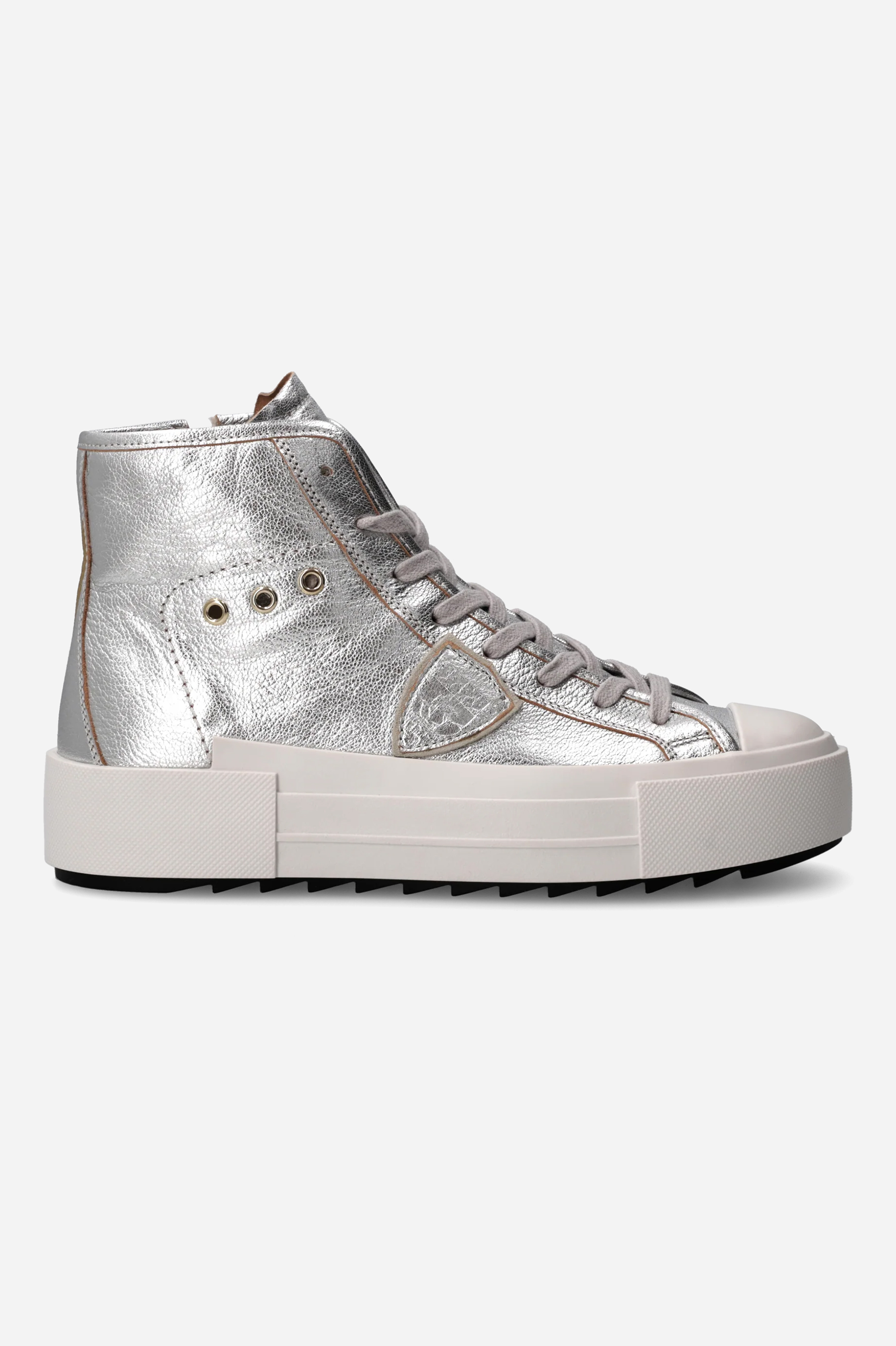 PHILIPPE MODEL Laminated Leather Sneakers Paris Haute Mid