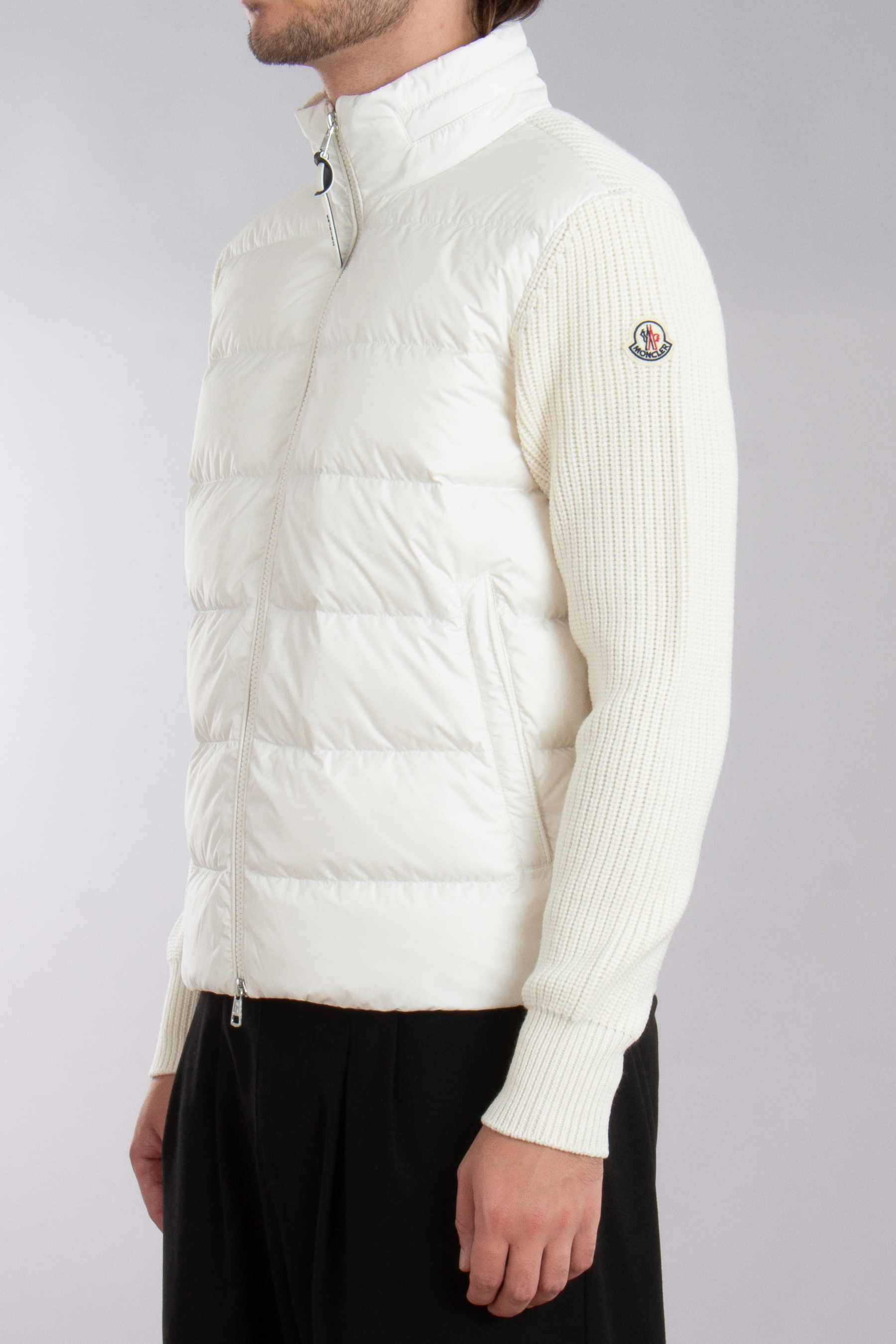 MONCLER Down Padded Virgin Wool Cardigan