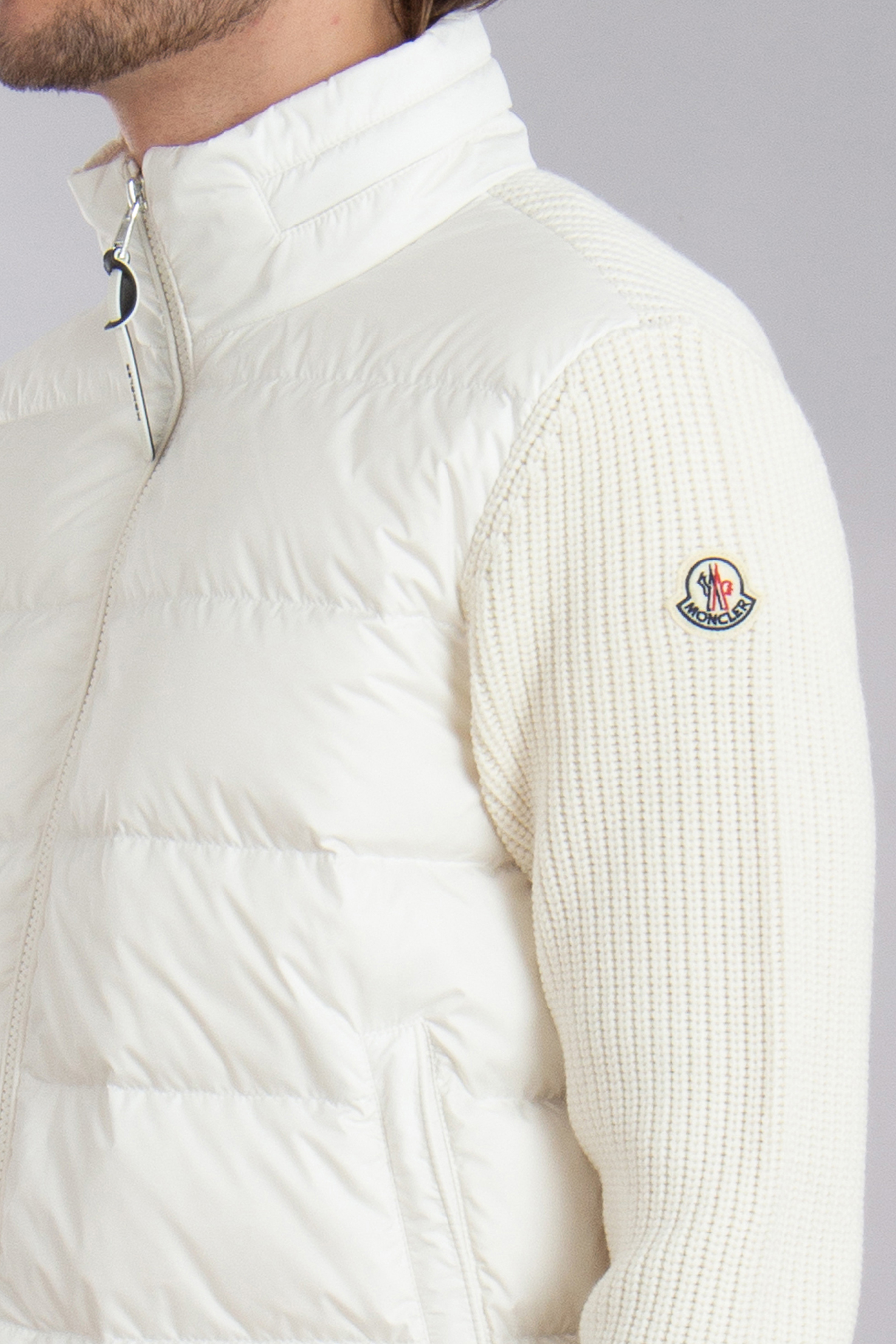 MONCLER Down Padded Virgin Wool Cardigan