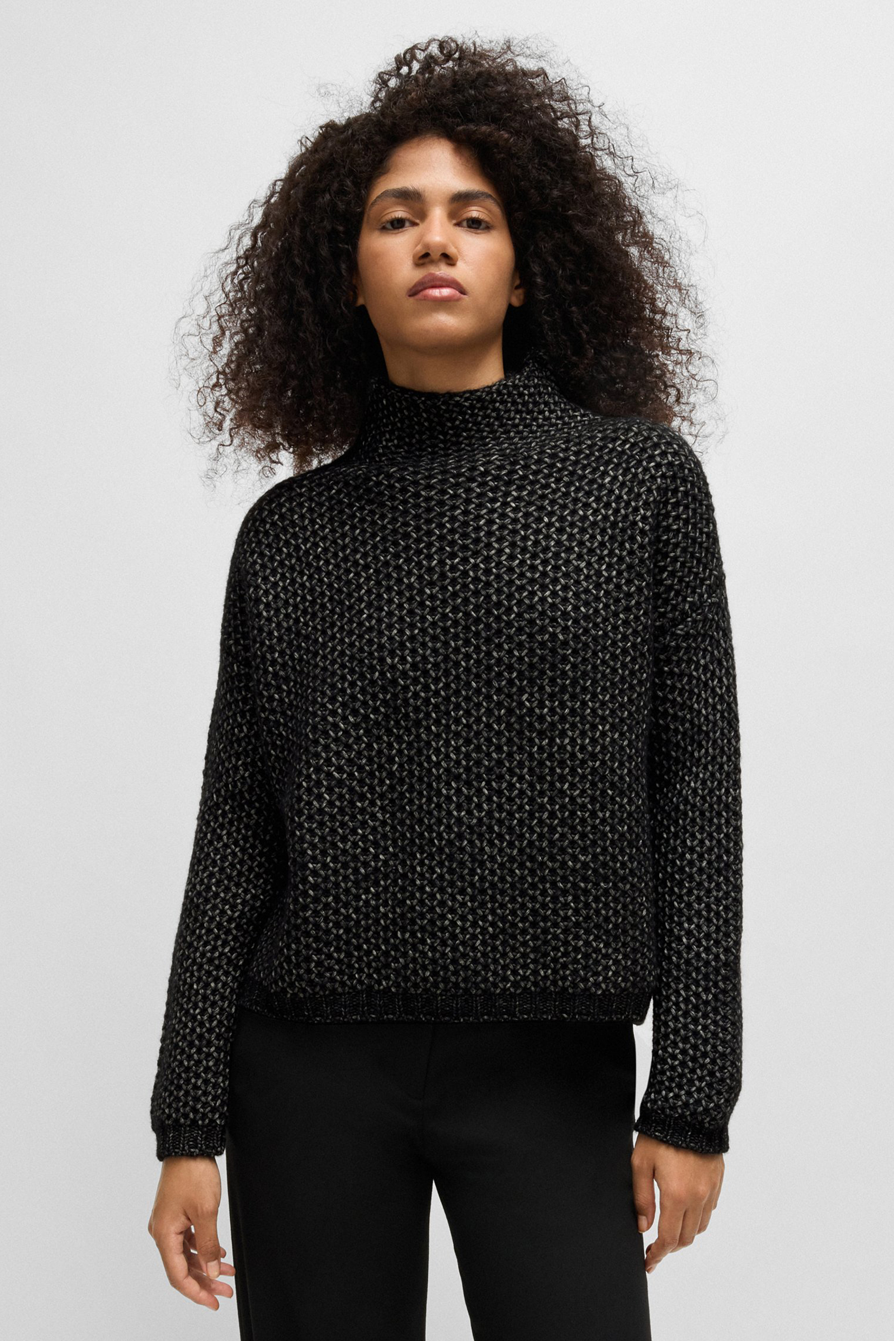 HUGO Wool Blend Knit Sweater Safineynny