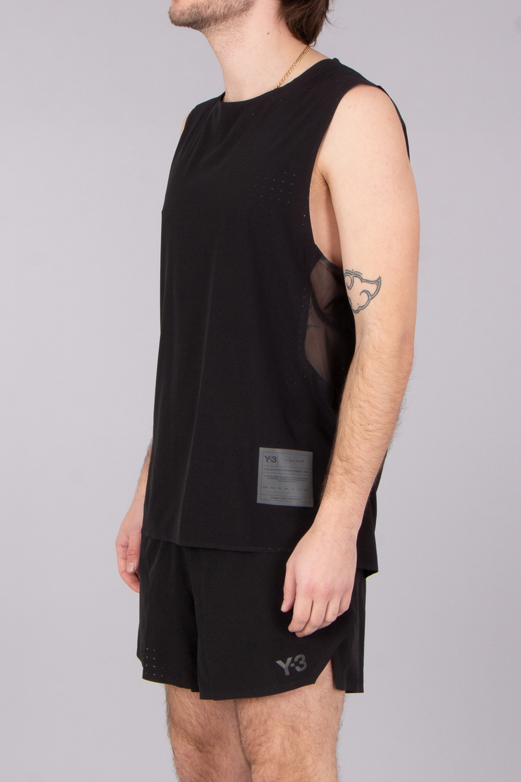 Y-3 Regular Fit Recycled Polyester Stretch Performance Running Tank Top