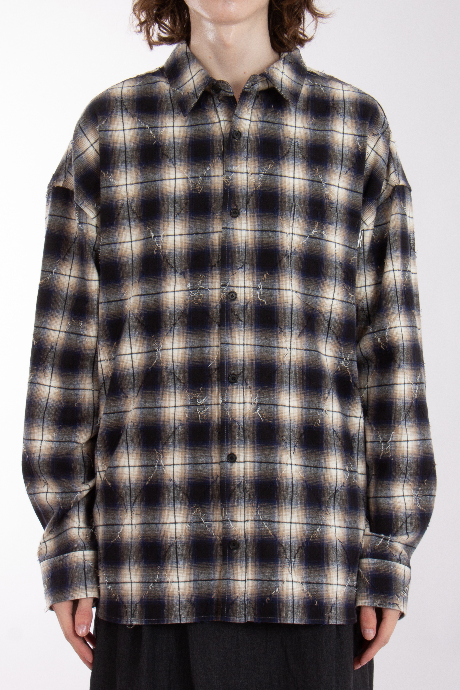 JUUN.J Checked Cotton Flannel Shirt