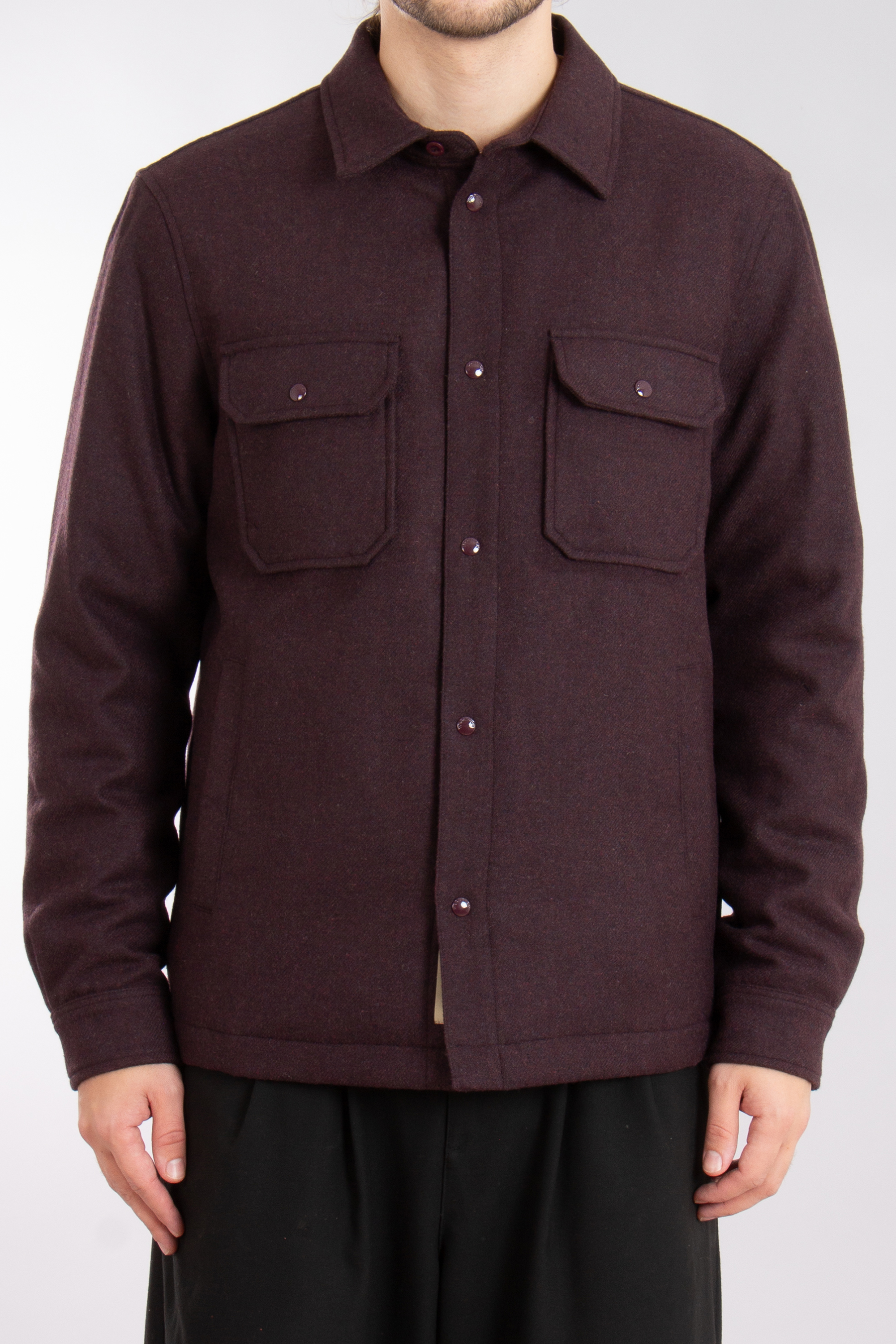 WOOLRICH Recycled Melton Wool Blend Alaskan Overshirt