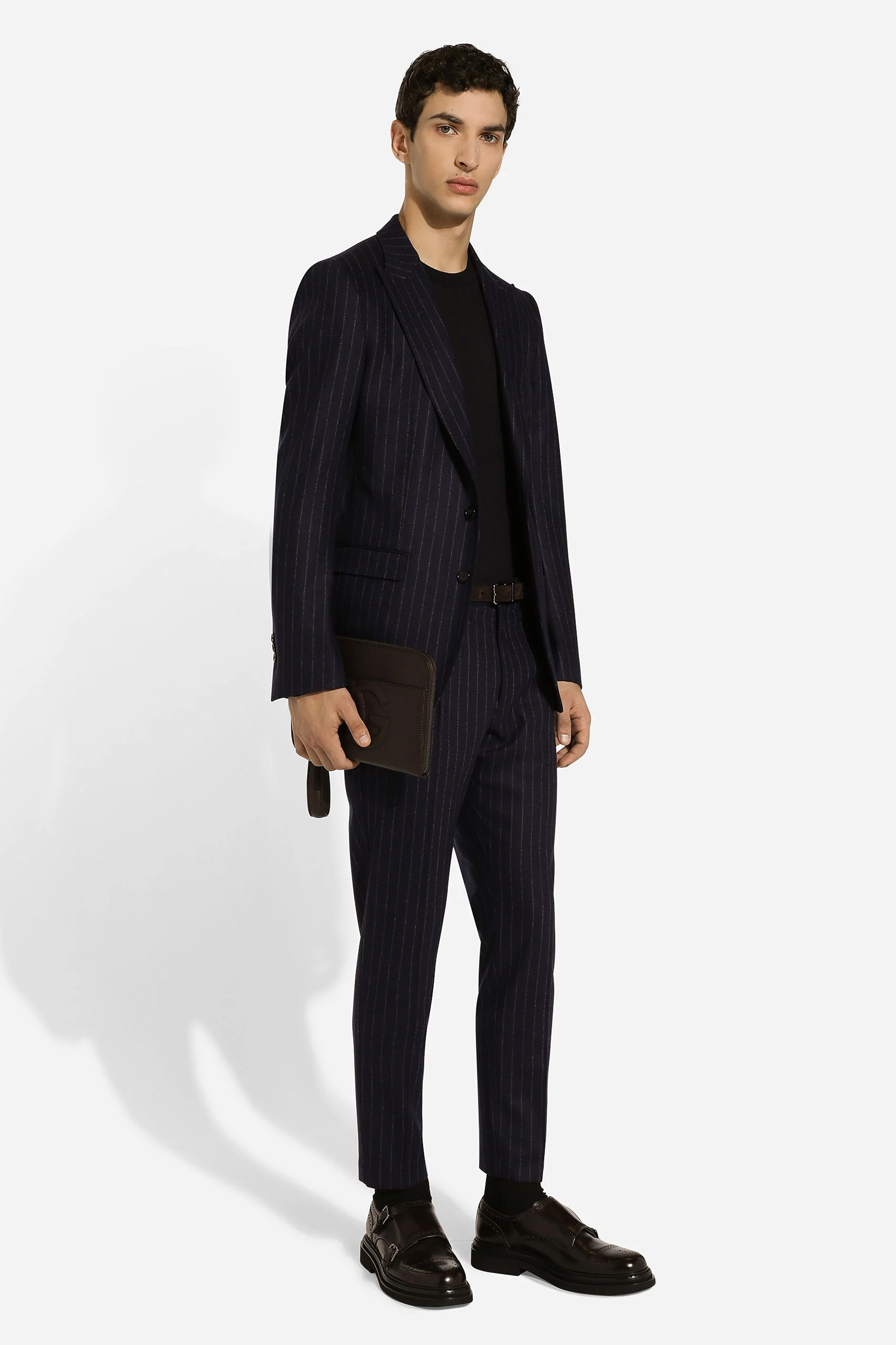 DOLCE & GABBANA Pinstripe Virgin Wool-Cashmere-Flannel Pants