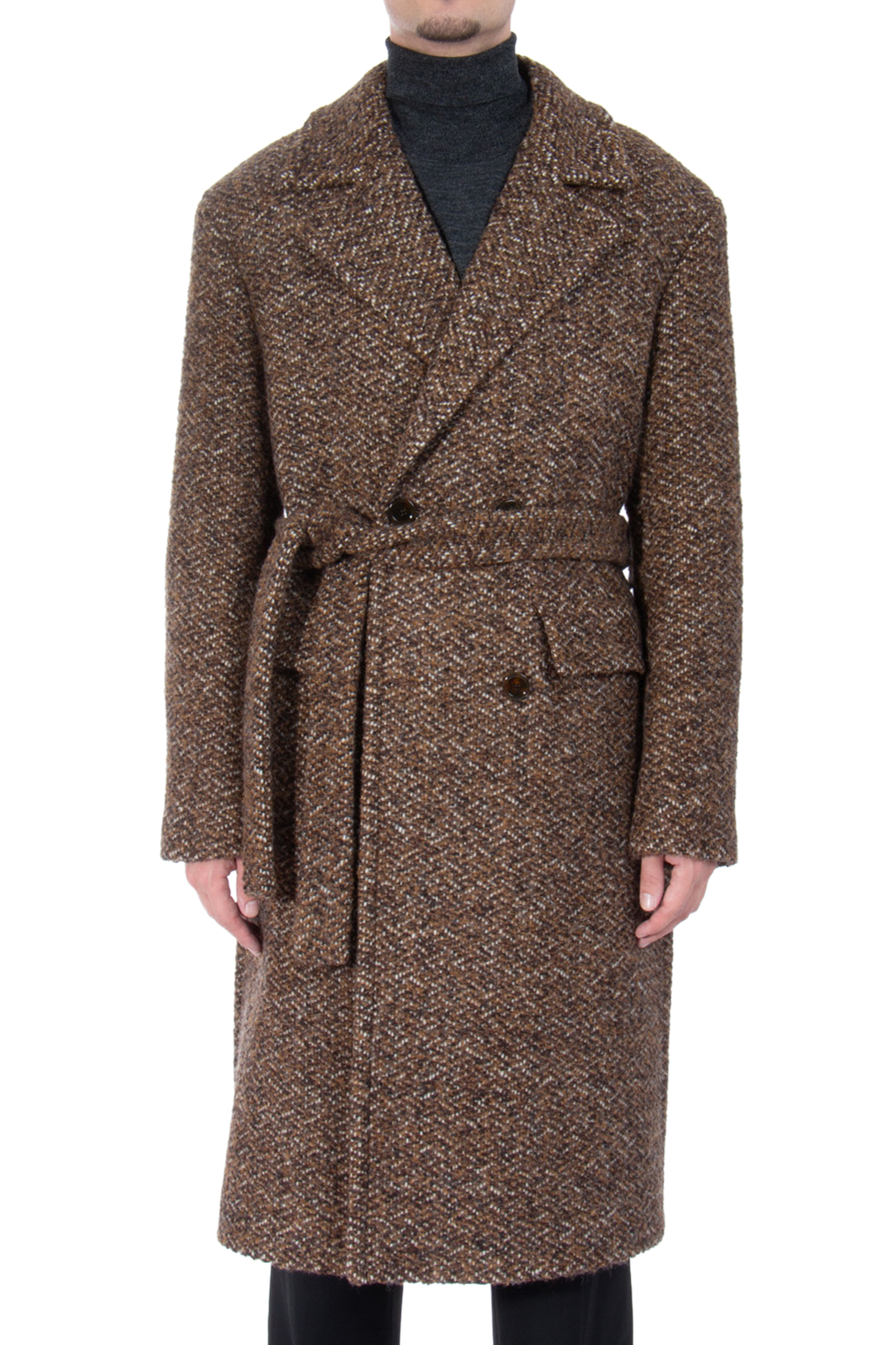 ETRO Virgin Wool Blend Tweed Coat 