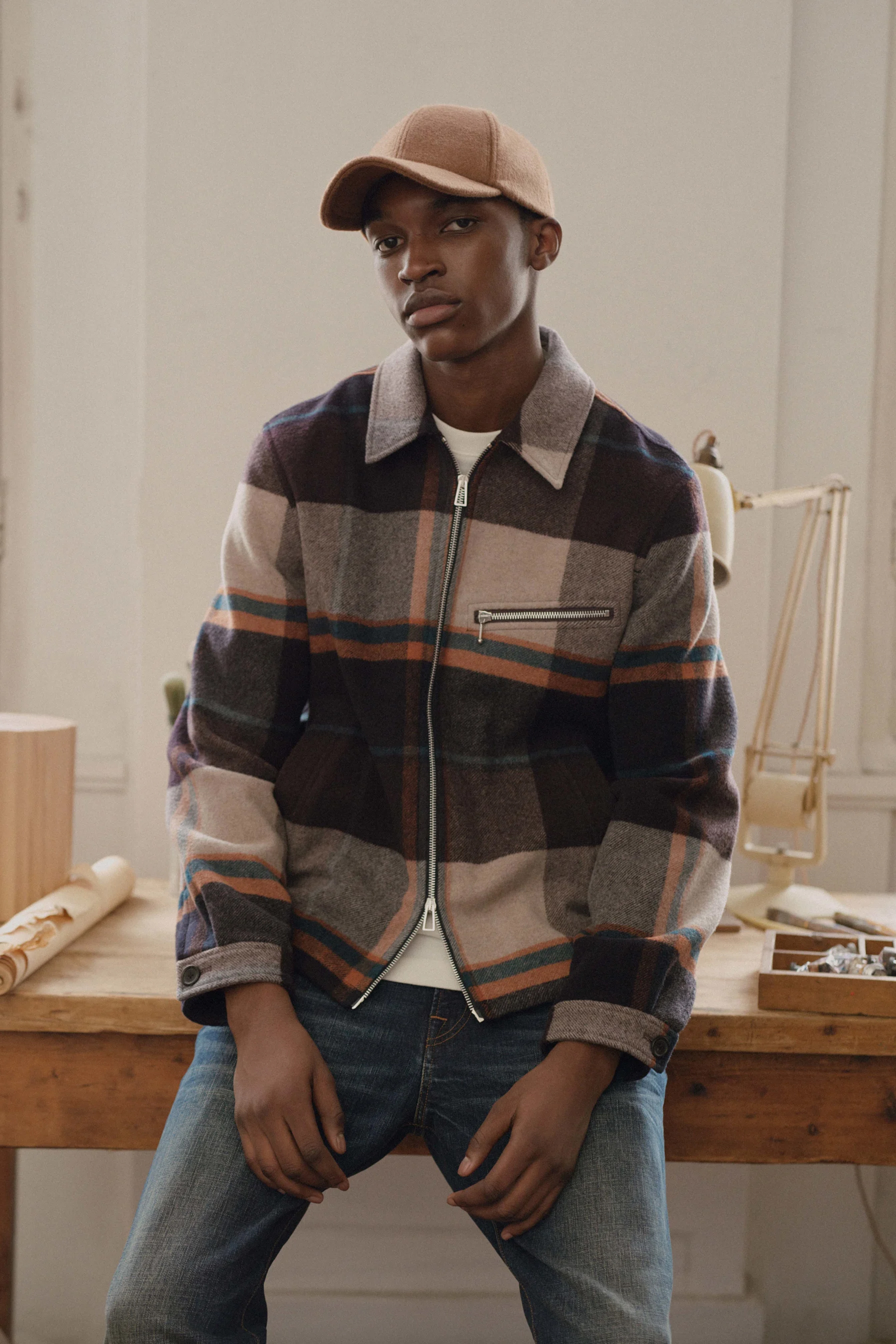 PAUL SMITH 'Signature Stripe' Trim Wool Cap