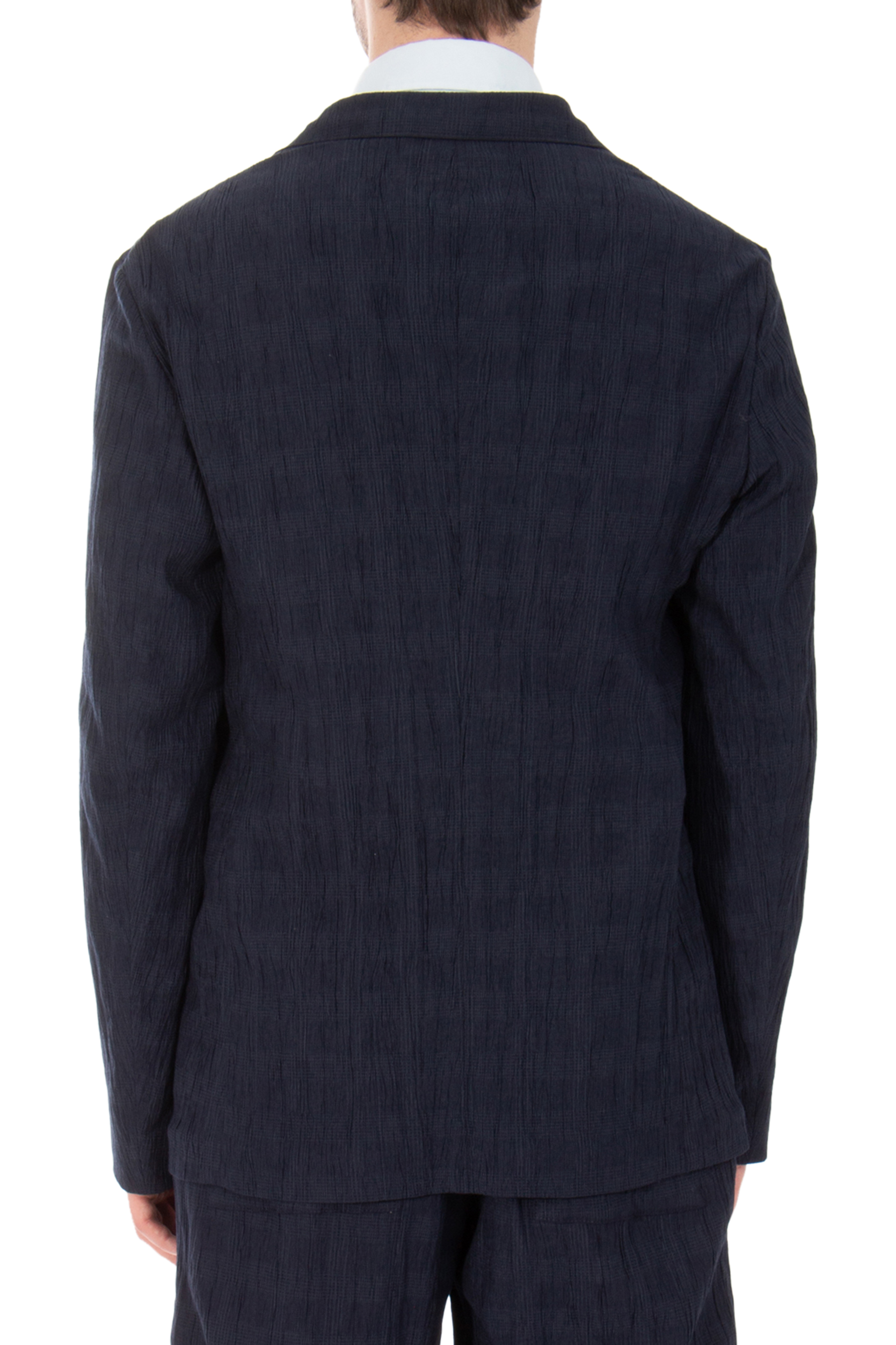 EMPORIO ARMANI Prince-Of-Wales Seersucker-Lyocell Blend Jacket