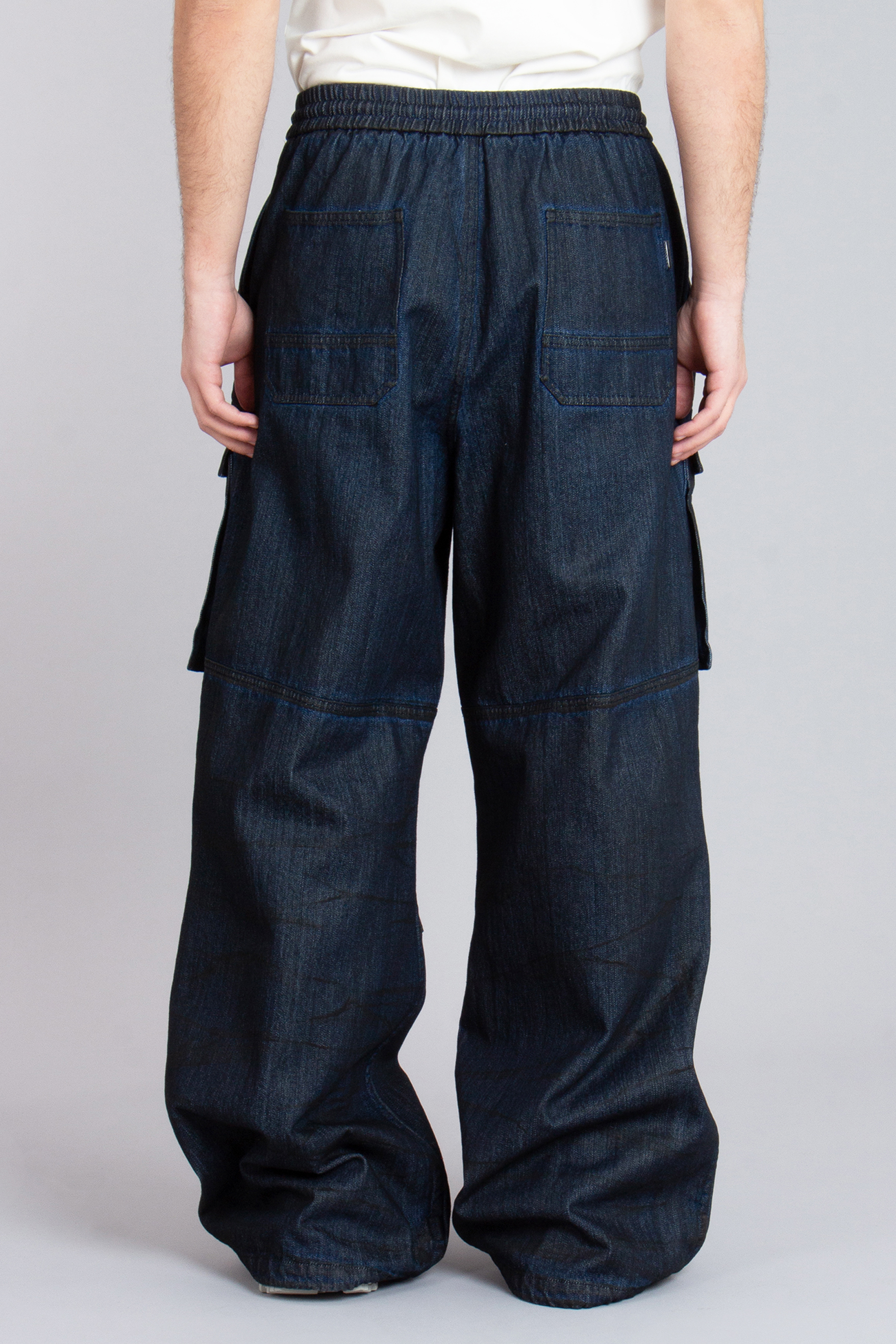 JUUN.J Loose Fit Cotton Denim Cargo Pants