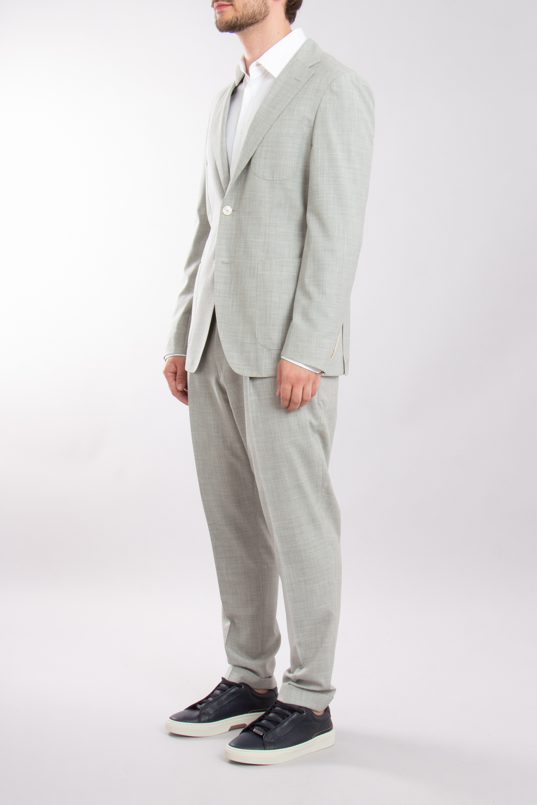 BOSS Slim Fit Virgin Wool-Silk Suit L-Heston