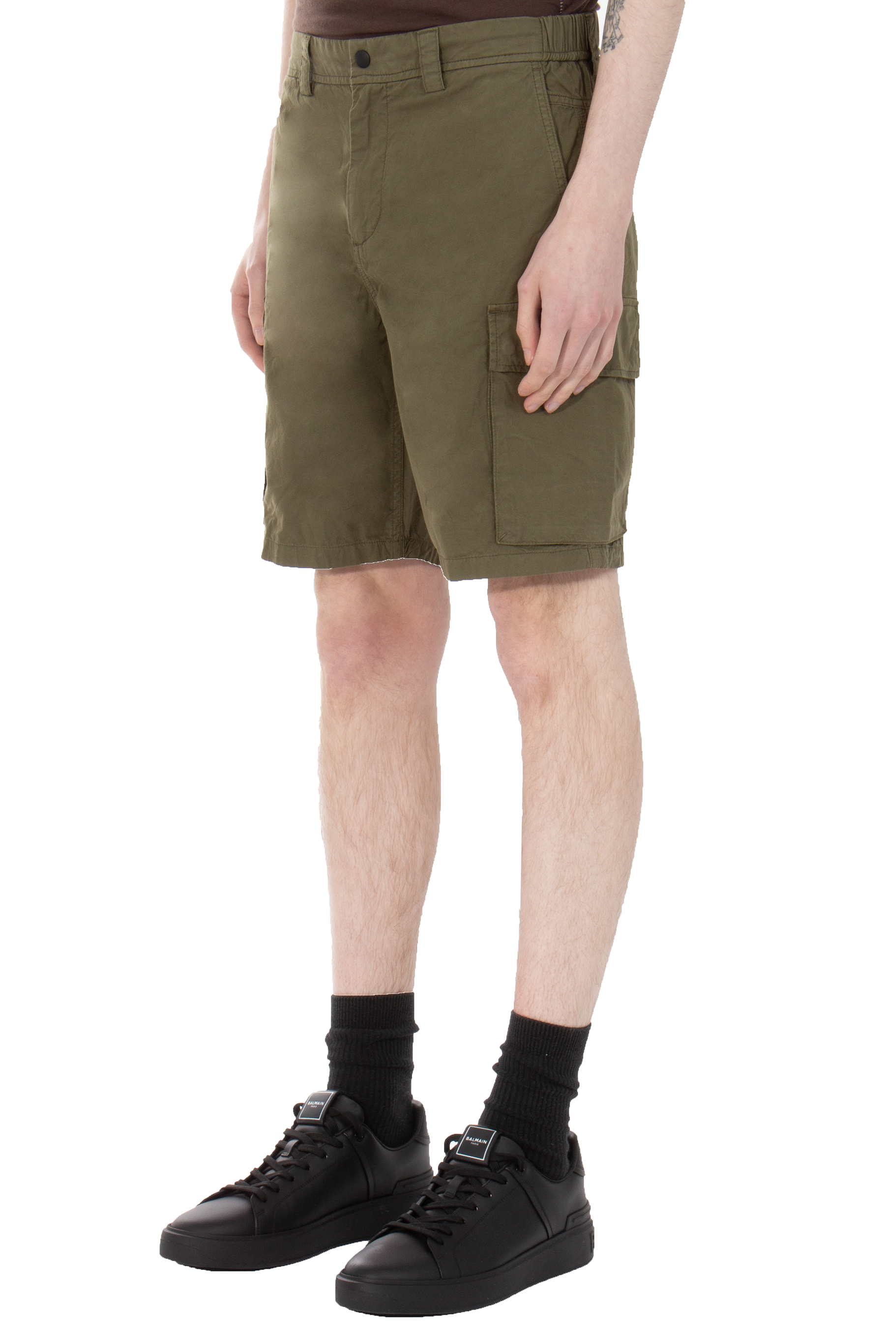 WOOLRICH Cotton Gabardine Cargo Shorts