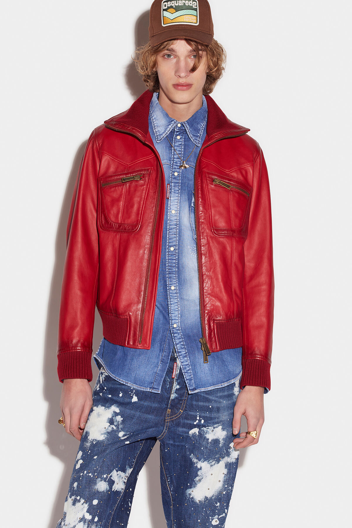 DSQUARED2 New Aviator Leather Bomber 