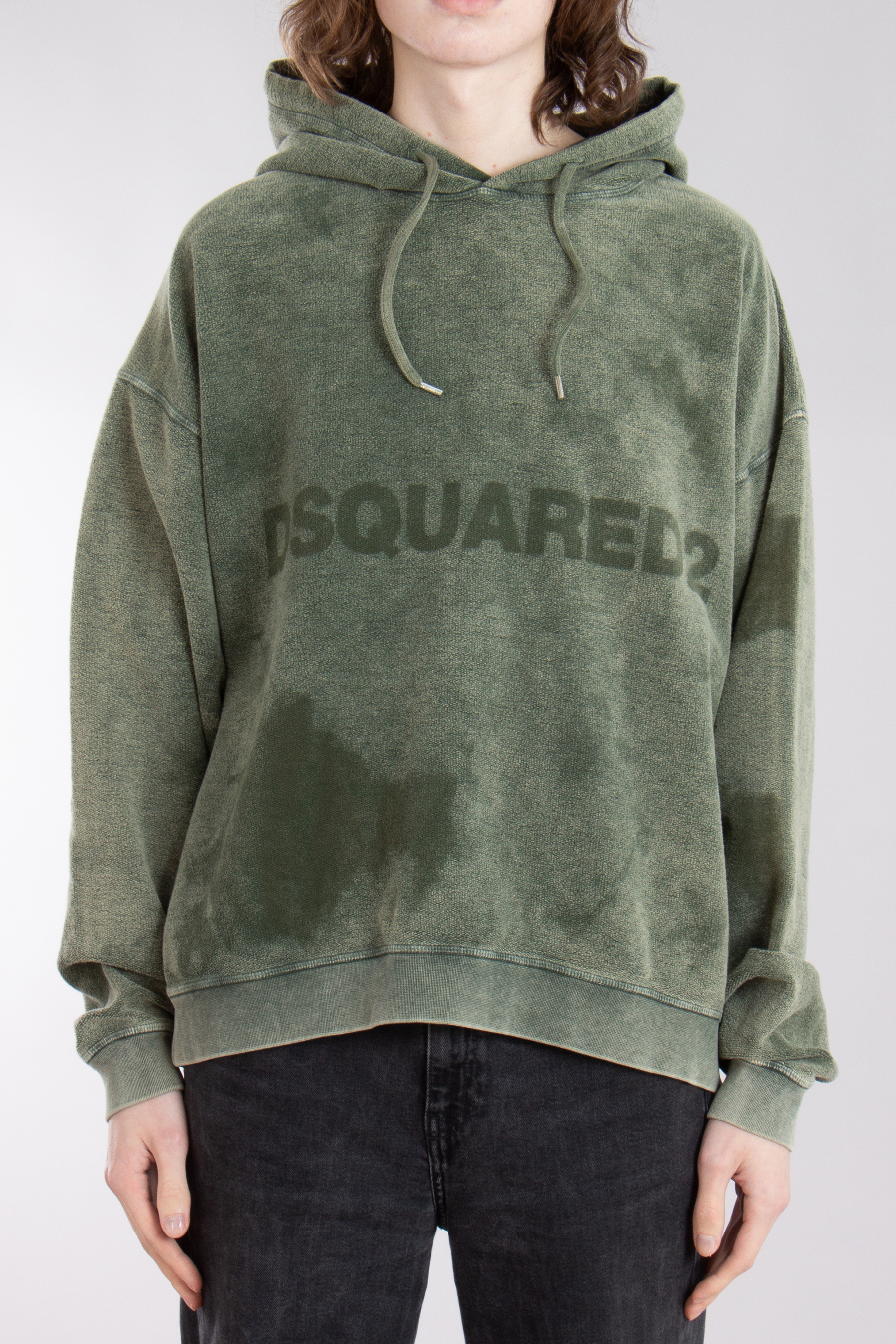 DSQUARED2 Used Wash Relax Fit Cotton Hoodie