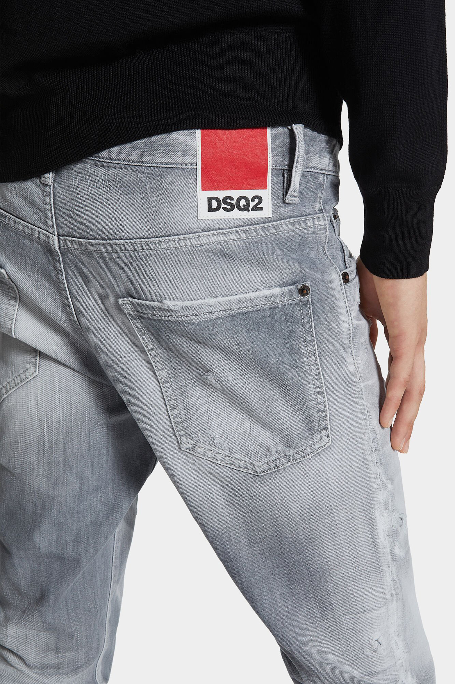 DSQUARED2 Brushed Cotton Stretch Denim Skater Jeans