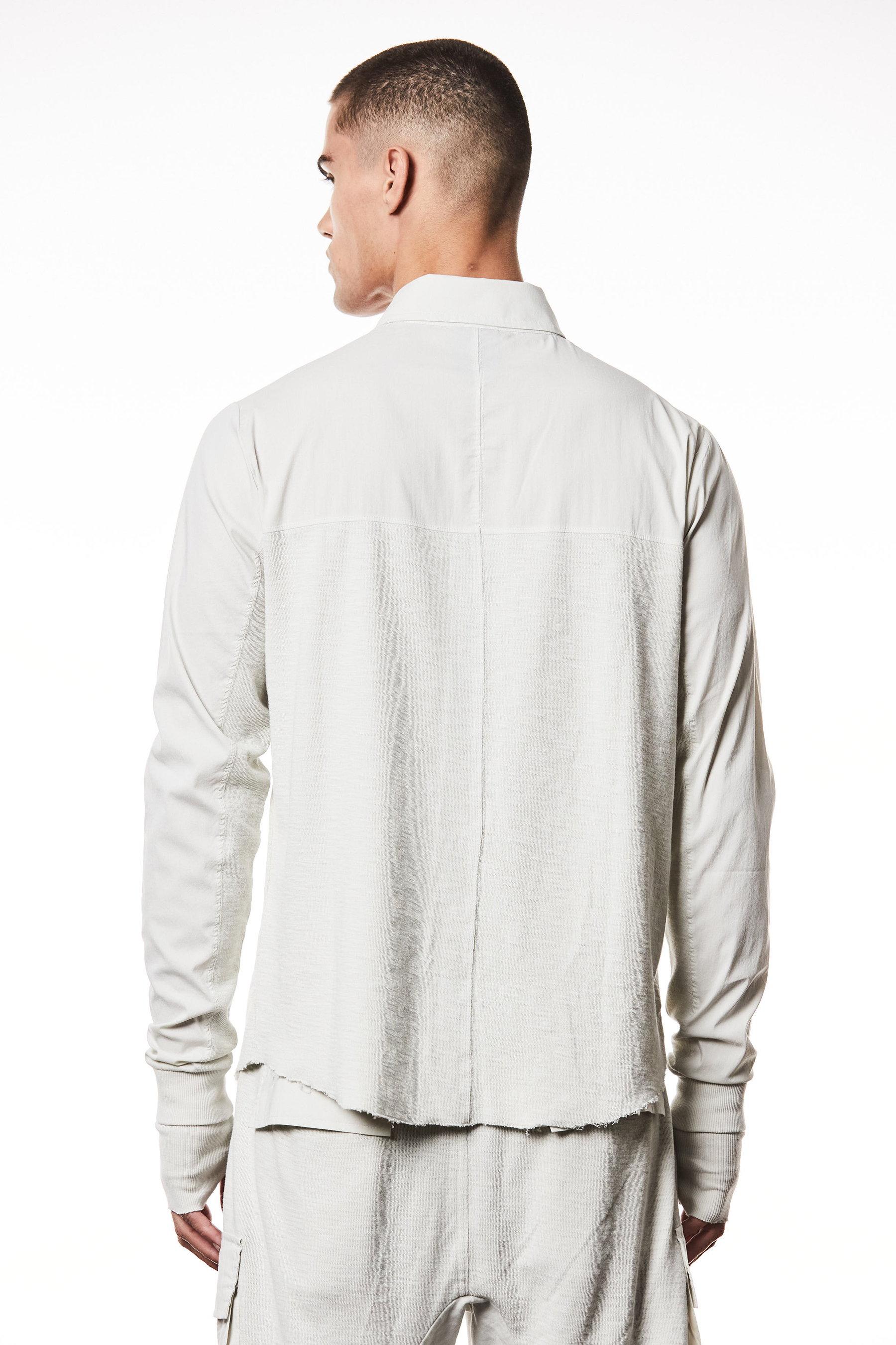 THOM KROM Slim Fit Matmix Washed Crashed Cotton Shirt