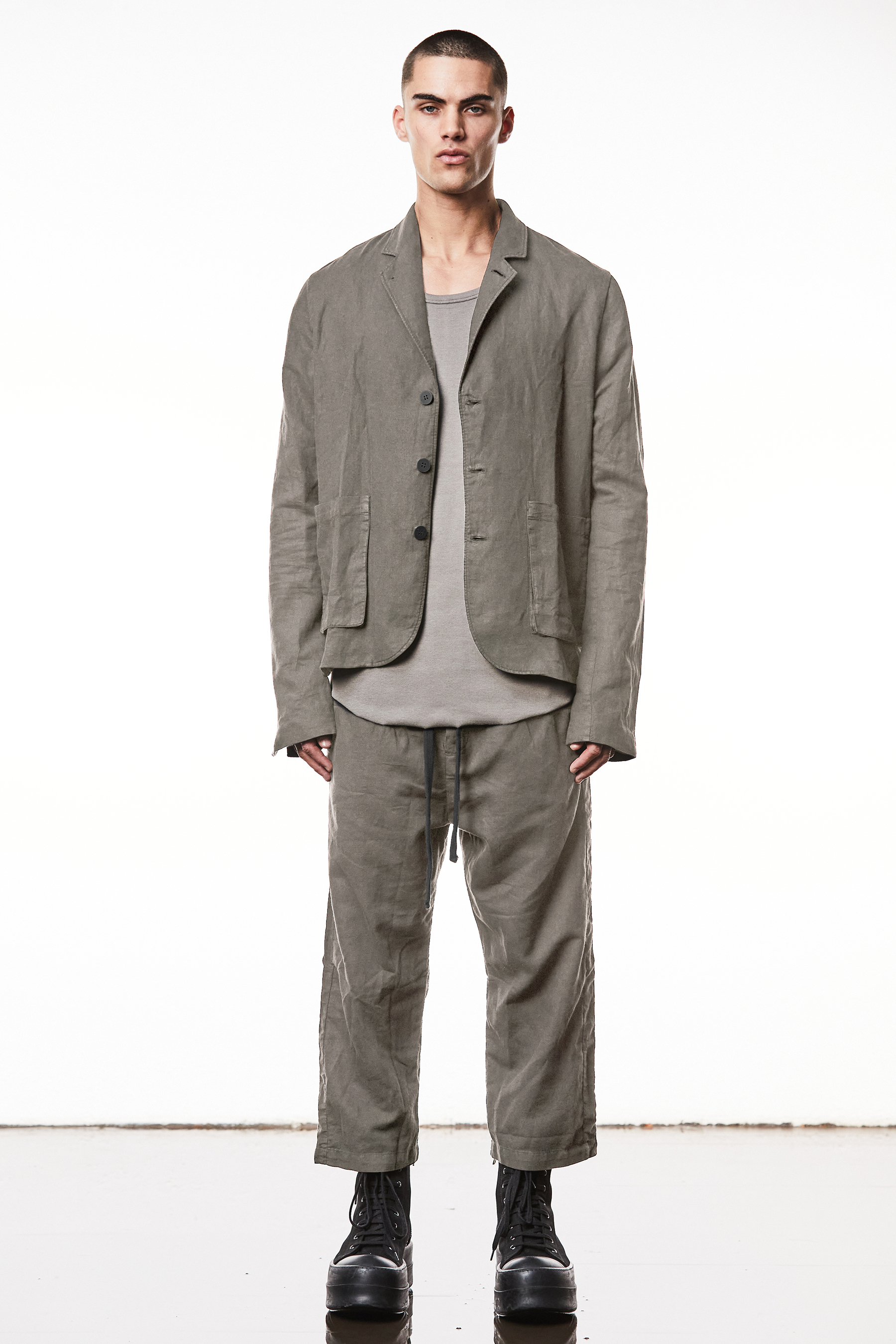 THOM KROM Relaxed Fit Linen-Cotton Blend Jacket