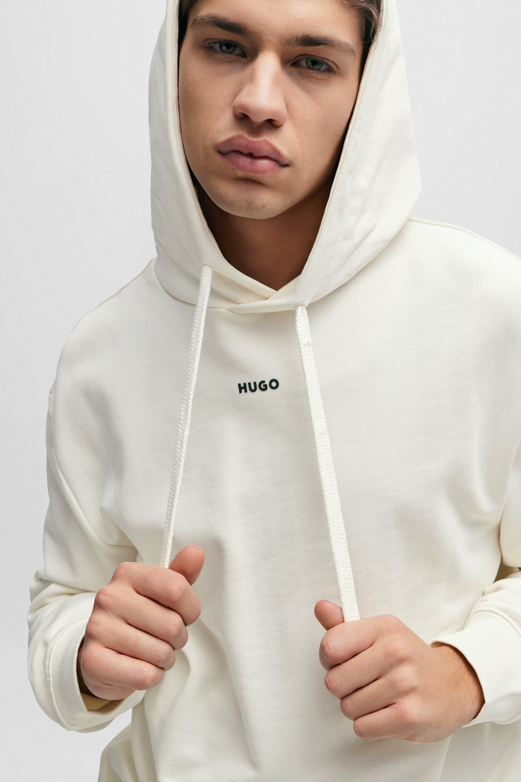 HUGO Relaxed Fit Printed Cotton Terry Hoodie Dapo