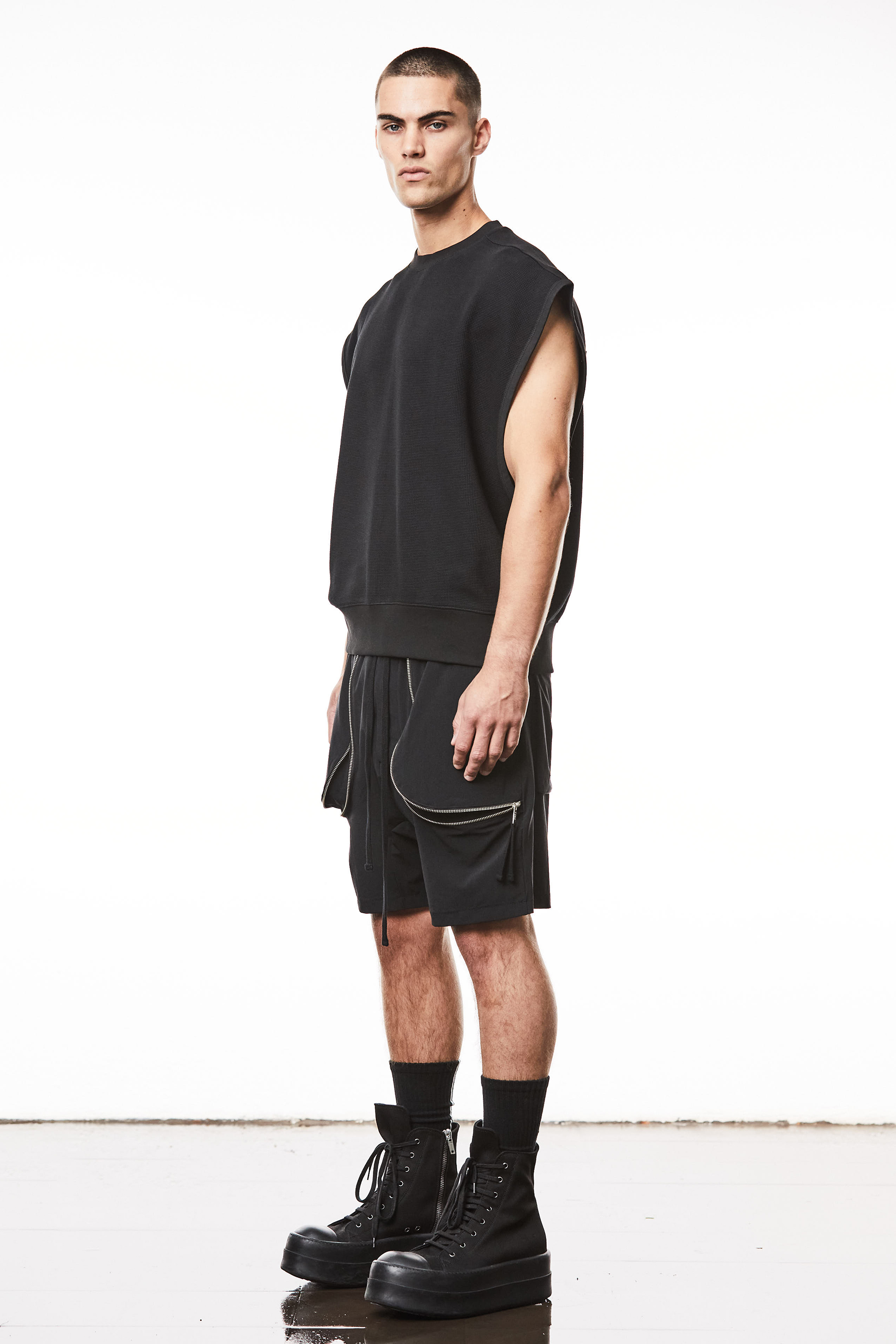 THOM KROM Structured Cotton Stretch Jersey Sleeveless T-Shirt