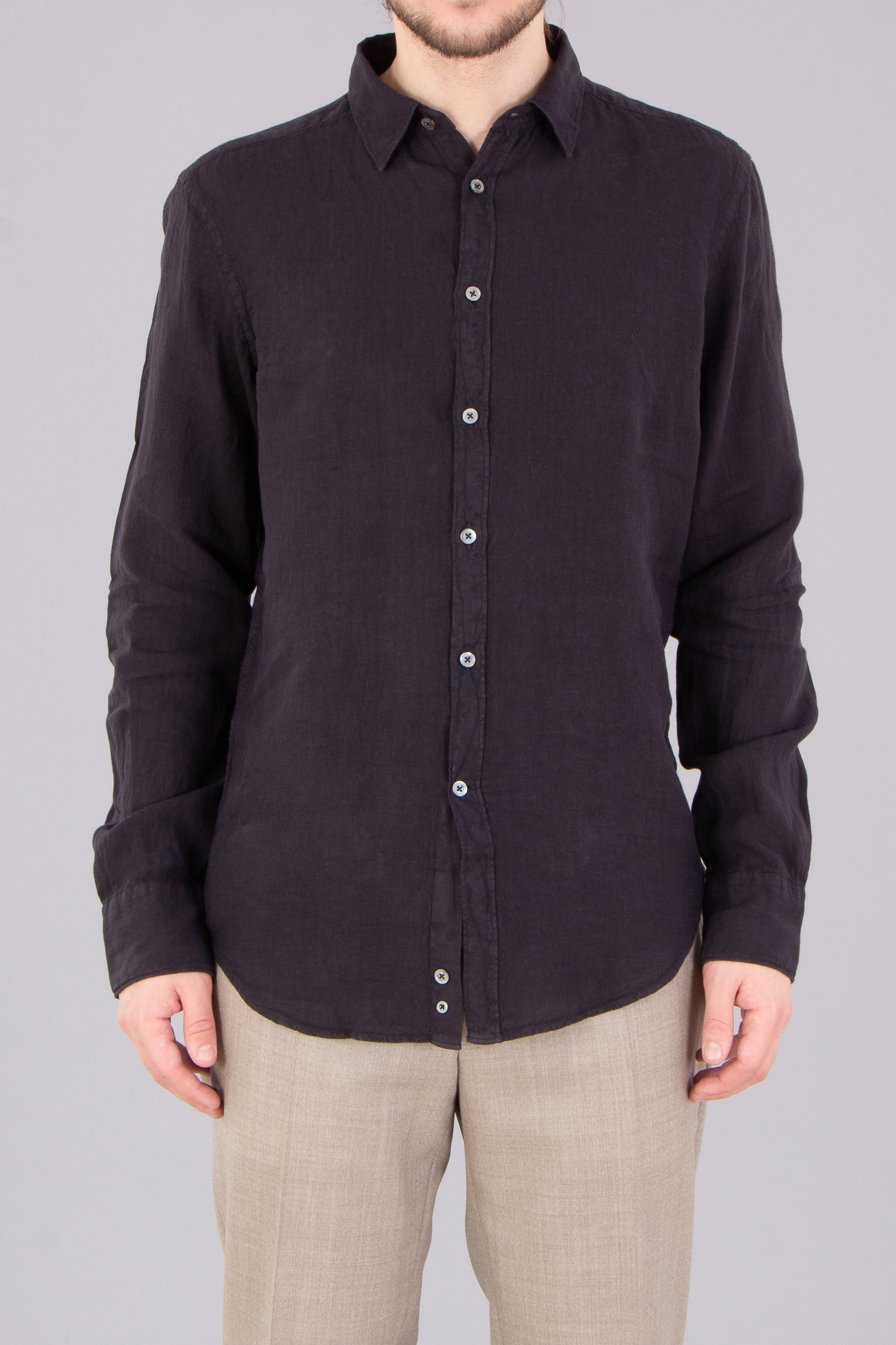 CANALI Regular Fit Linen Shirt