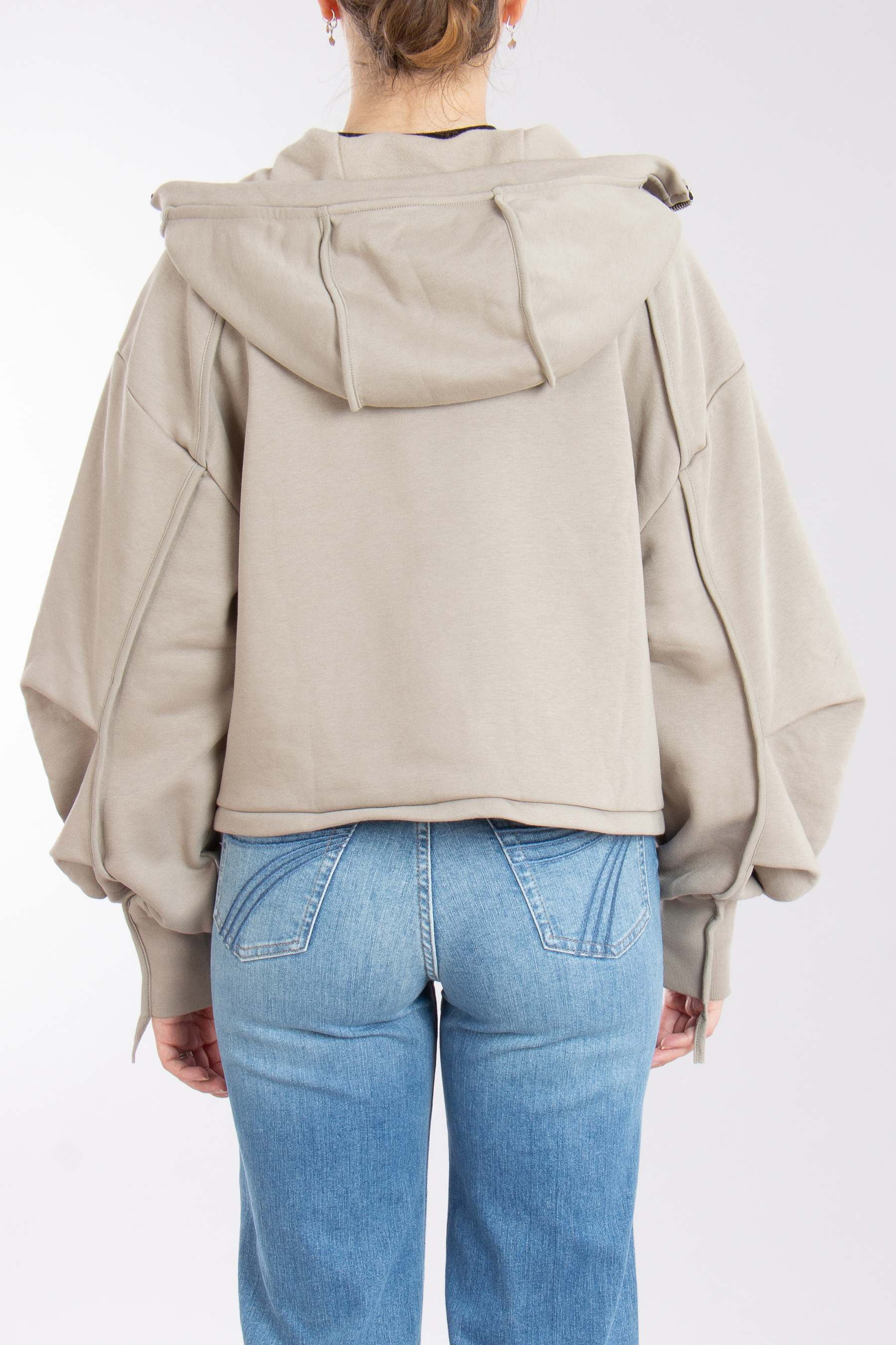 THOM KROM Hooded Cotton Blend Sweat Jacket