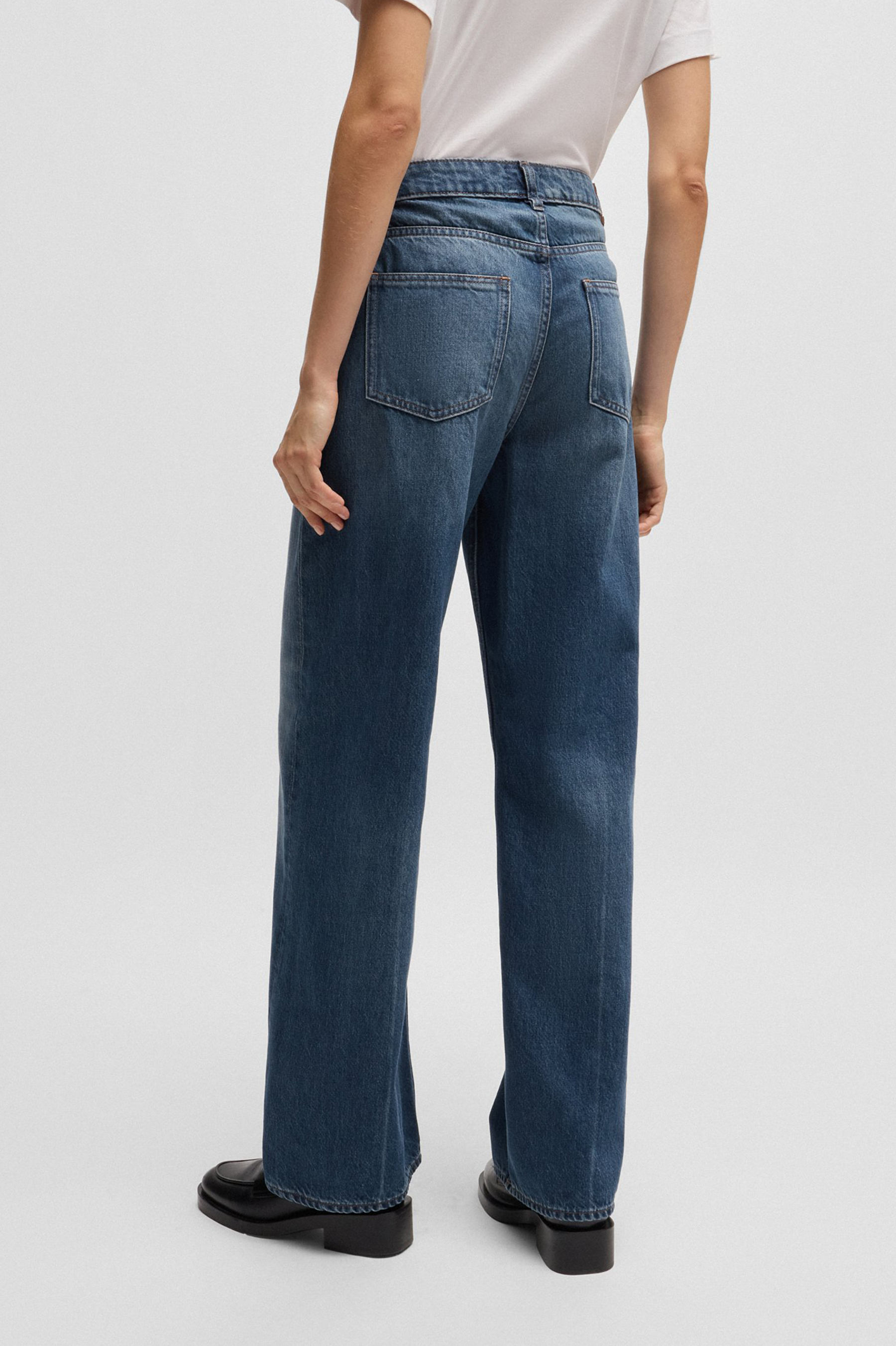 BOSS Cotton-Lyocell Blend Boyfriend Jeans Crossroad