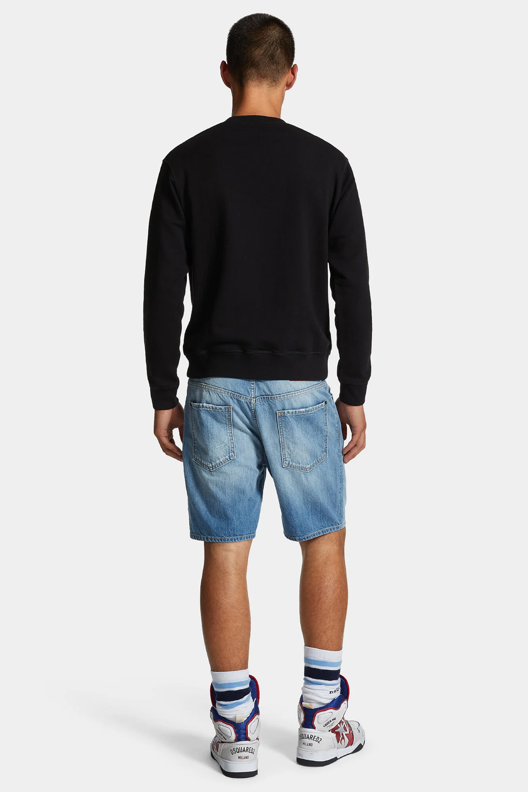 DSQUARED2 Light Clean Wash Cotton Denim Marine Shorts