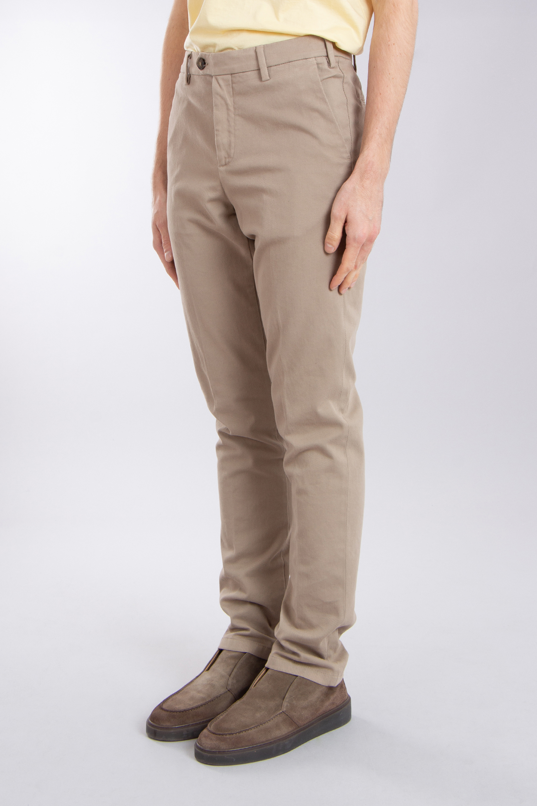 CANALI Regular Carrot Fit Cotton Stretch Micro Twill Chino Pants