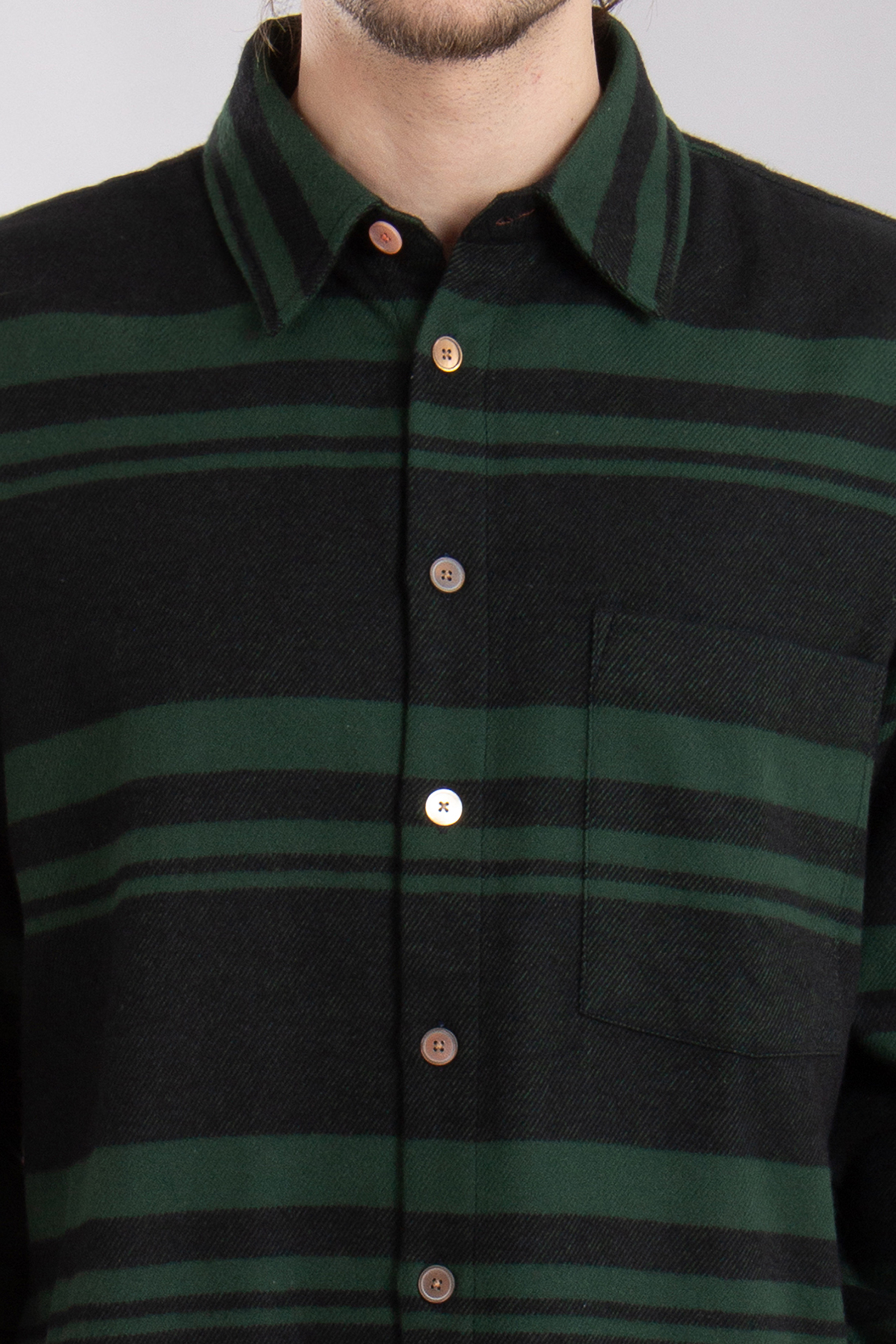 PAUL SMITH Relaxed Fit Striped Cotton Flannel Shirt