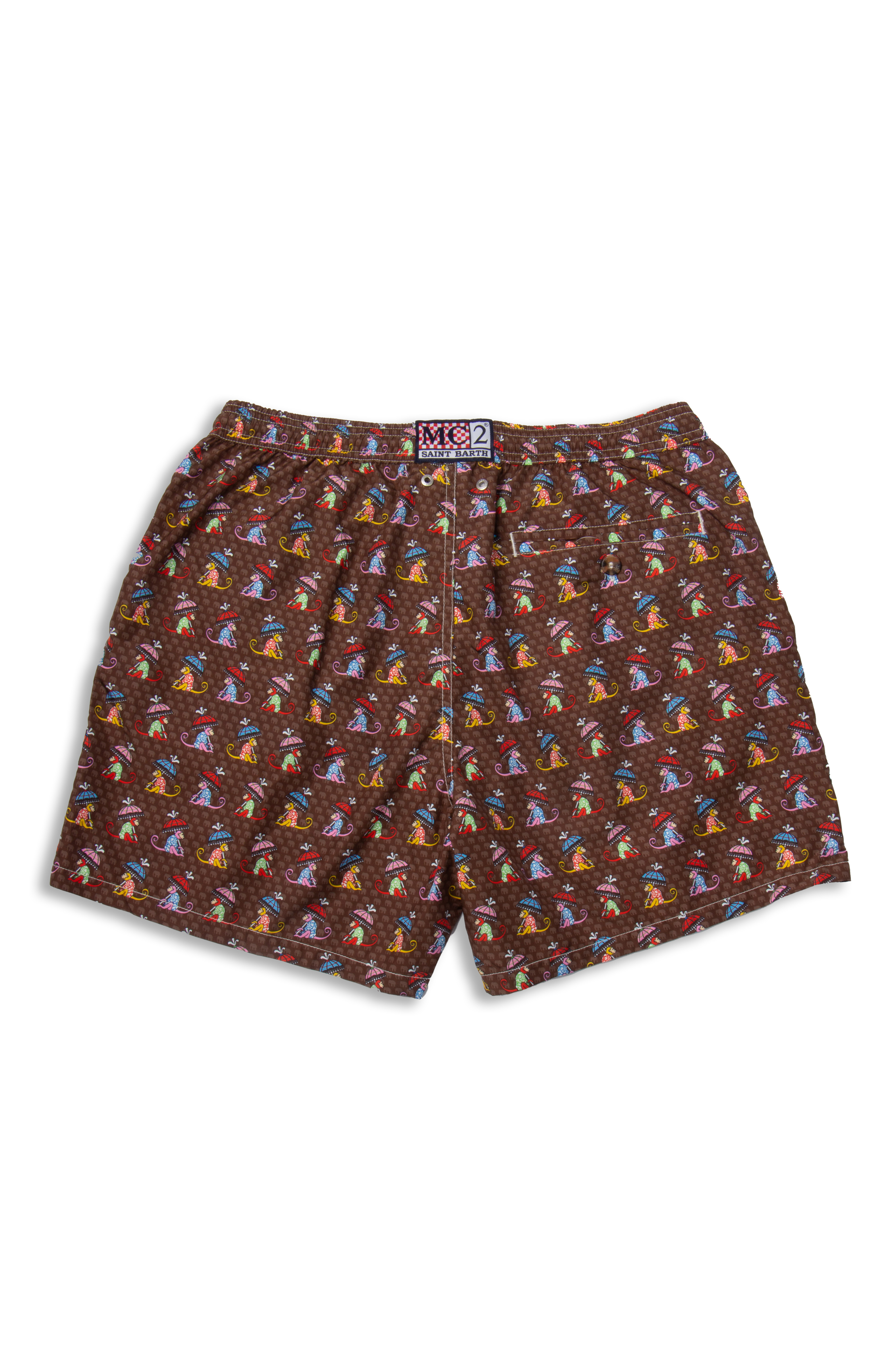 MC 2 SAINT BARTH Monkey Micro Pattern Swim Shorts Lighting