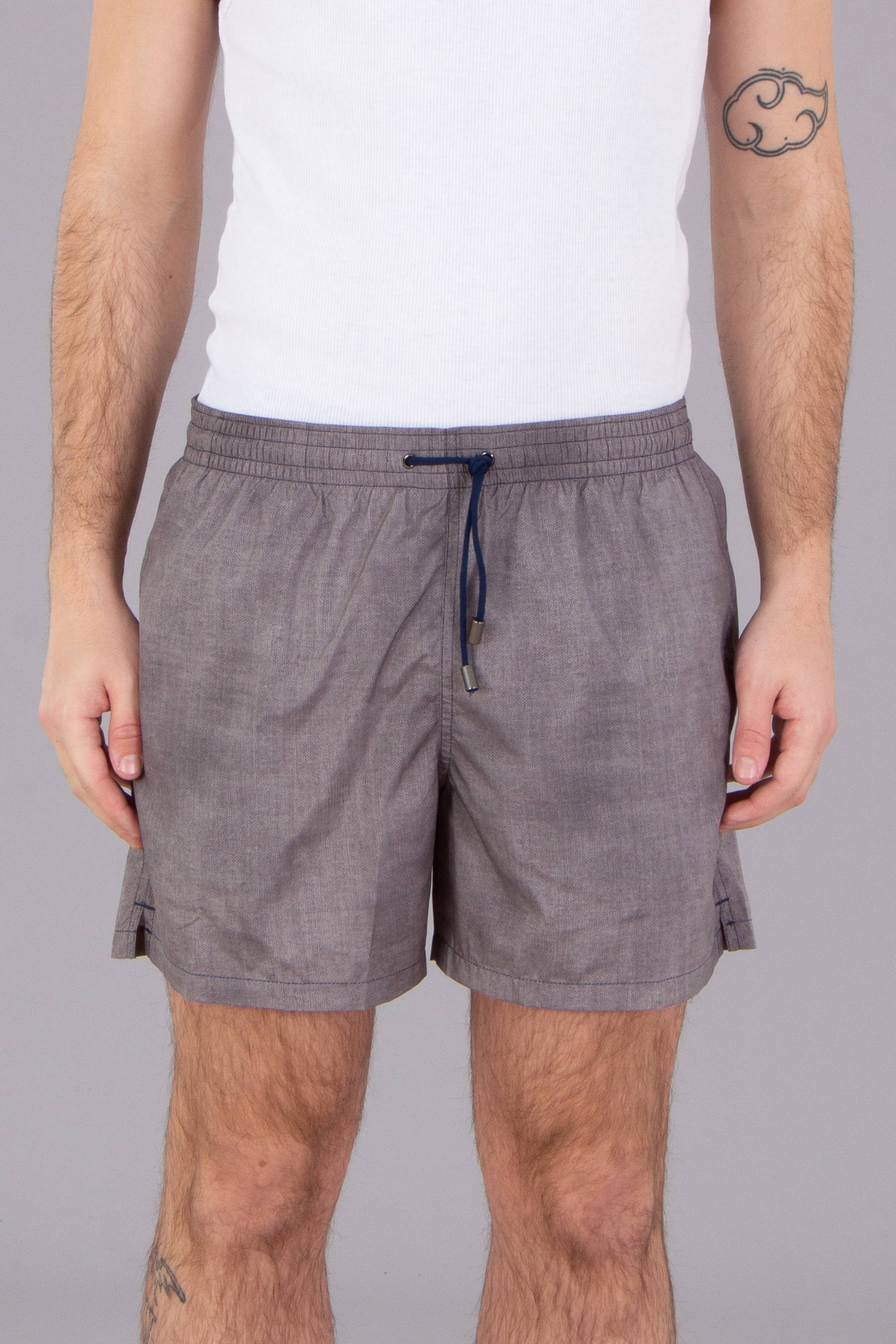 CANALI Micro Pattern Technical Fabric Swim Shorts