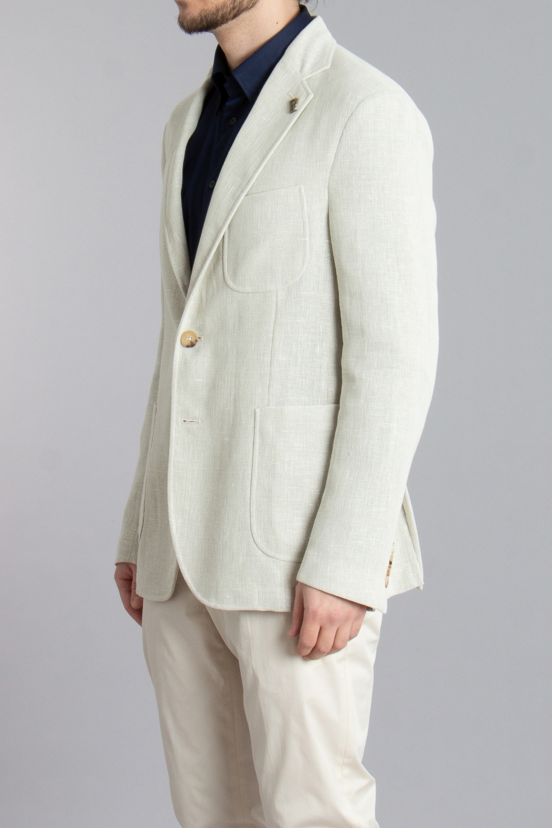 PAL ZILERI Tailored Fit Virgin Wool-Linen Blend Jacket