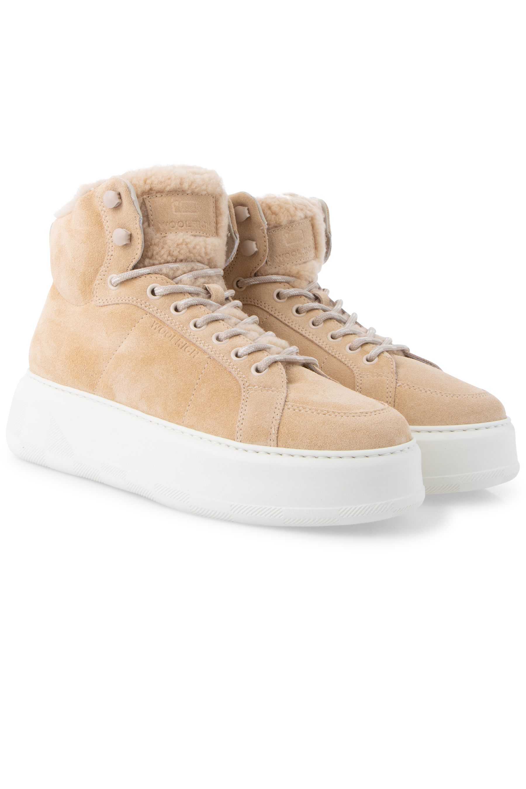 WOOLRICH Padded High Ankle Suede Sneakers Montone